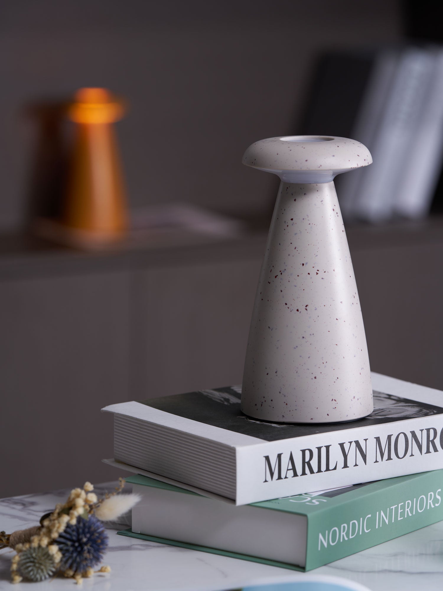 Mushroove Ceramic Minimalist Table Lamp-Neutral Decor