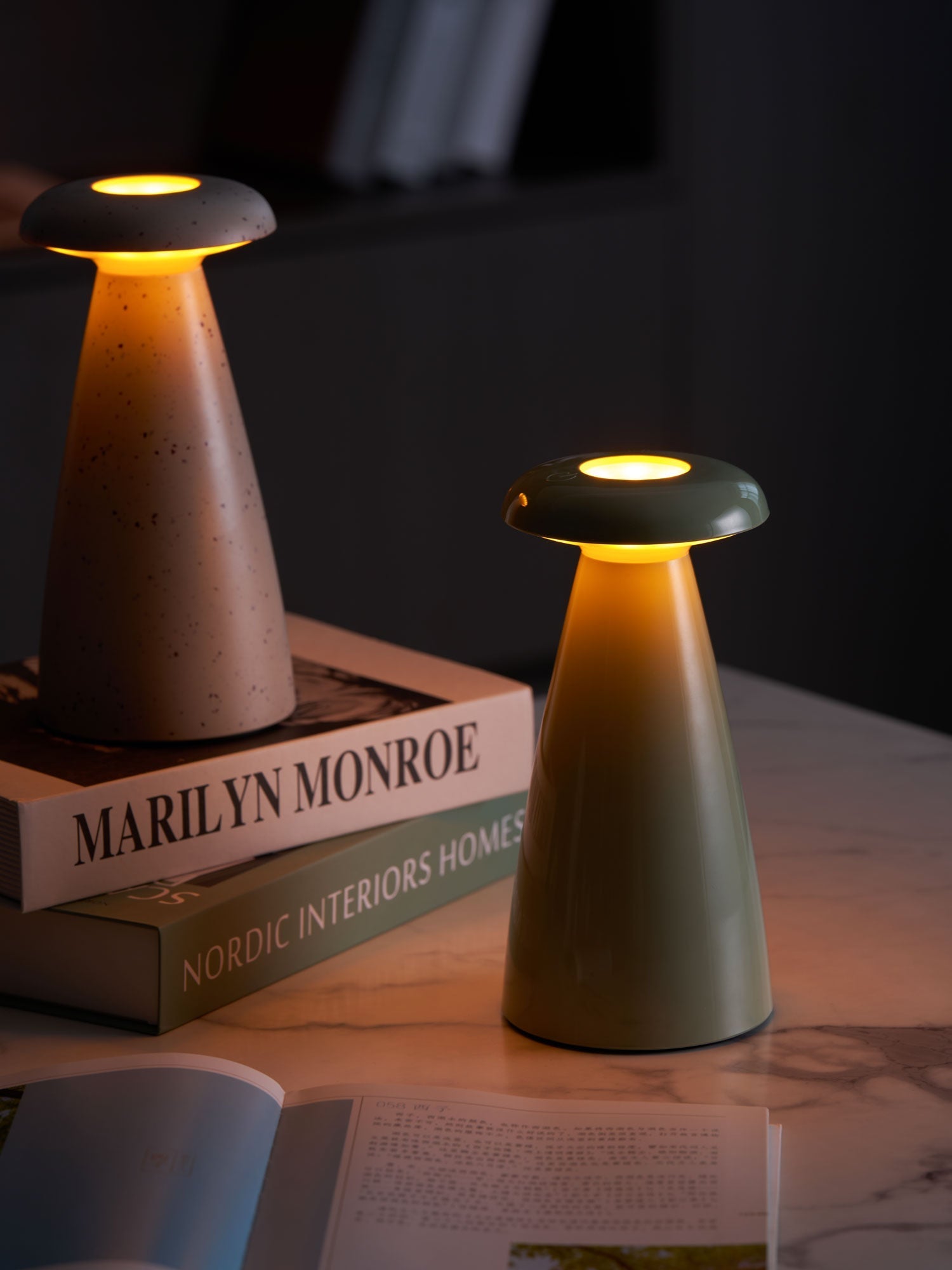 Mushroove Ceramic Minimalist Table Lamp-Neutral Decor