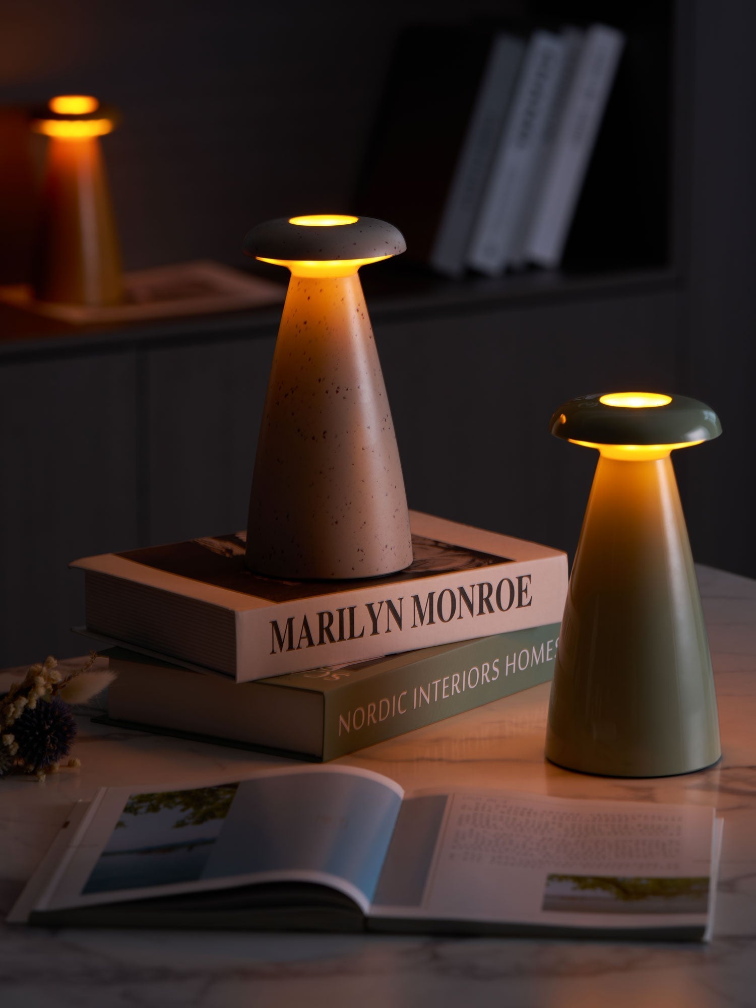 Mushroove Ceramic Minimalist Table Lamp-Neutral Decor
