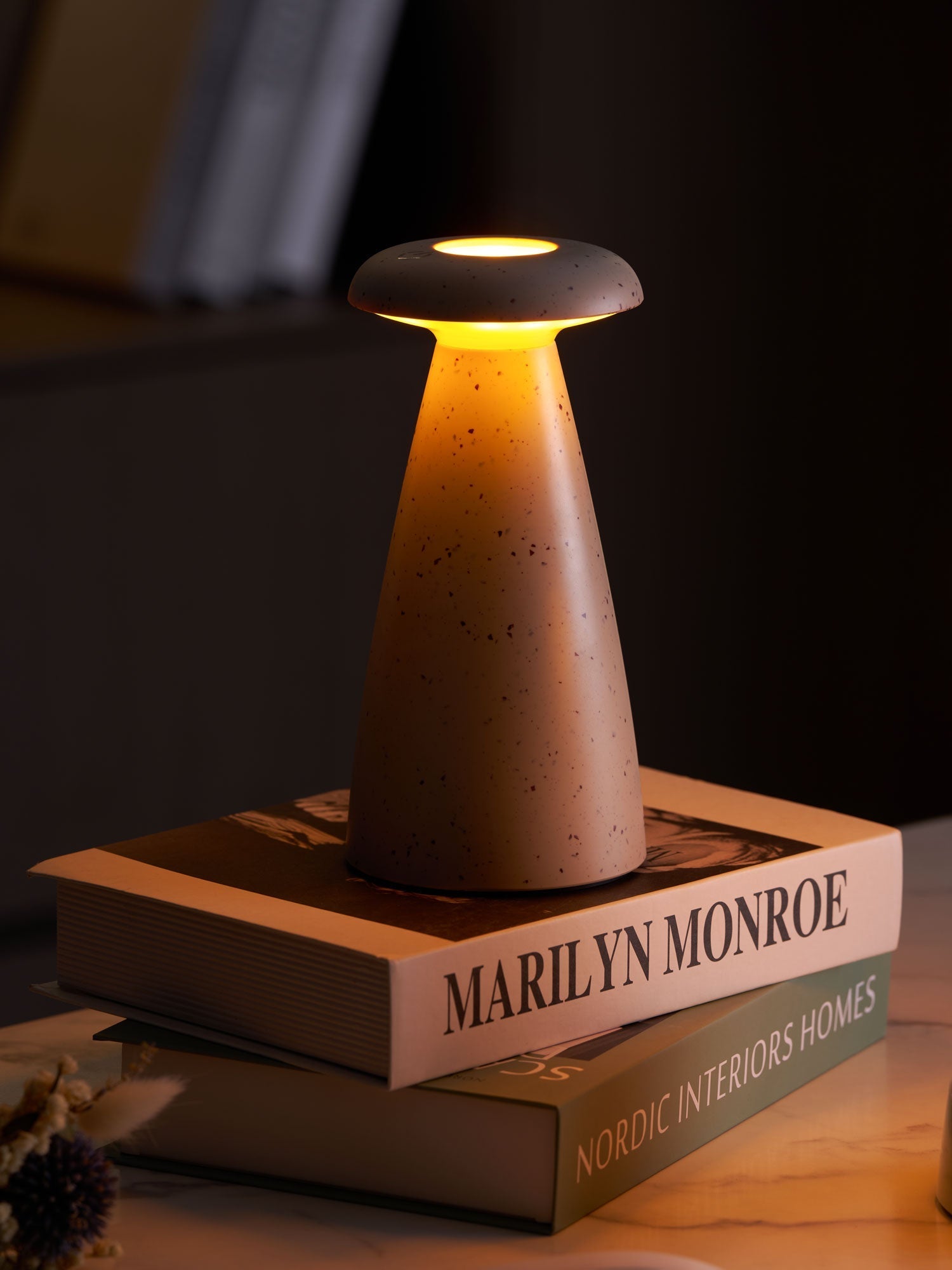 Mushroove Ceramic Minimalist Table Lamp-Neutral Decor