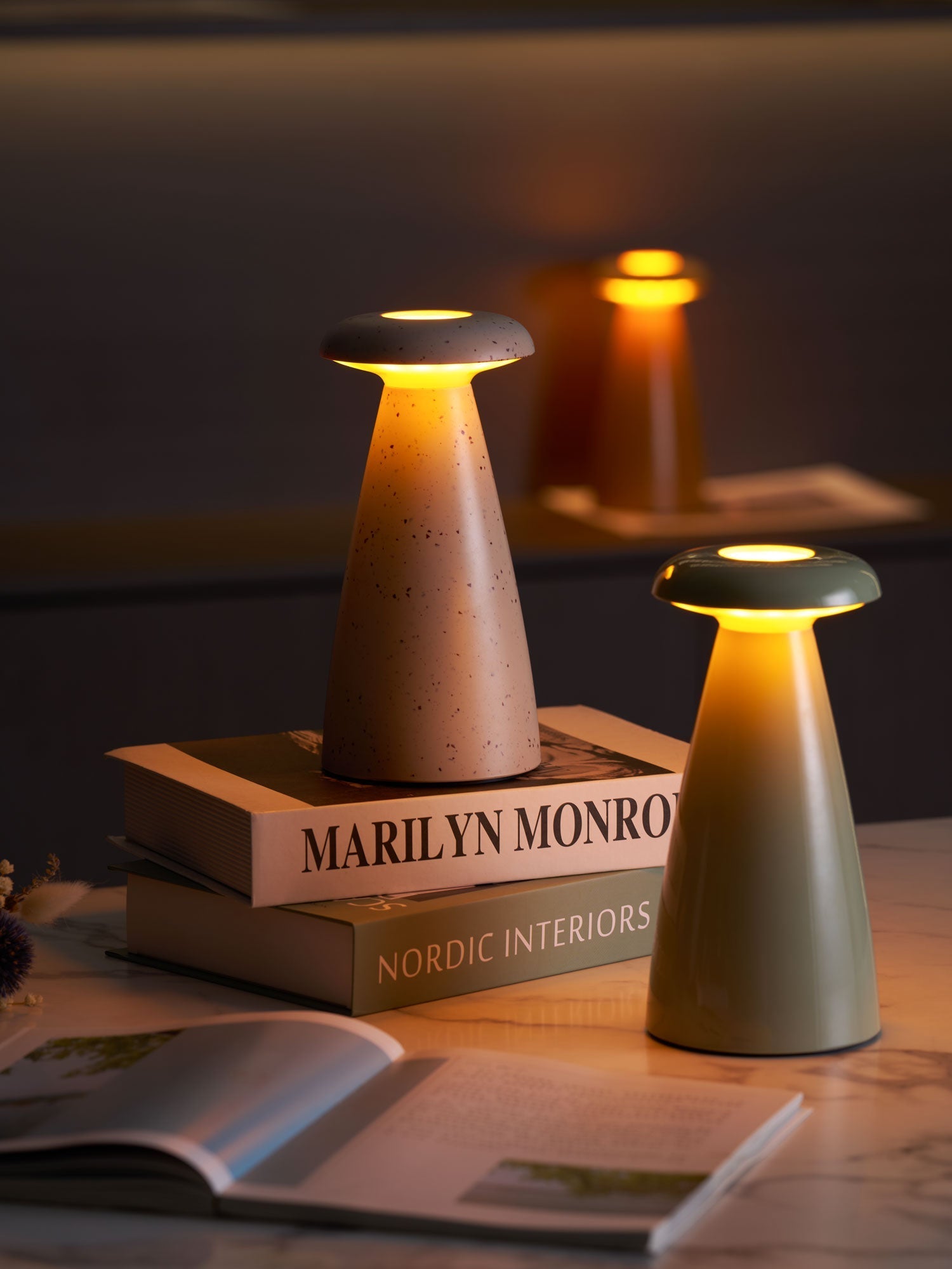 Mushroove Ceramic Minimalist Table Lamp-Neutral Decor
