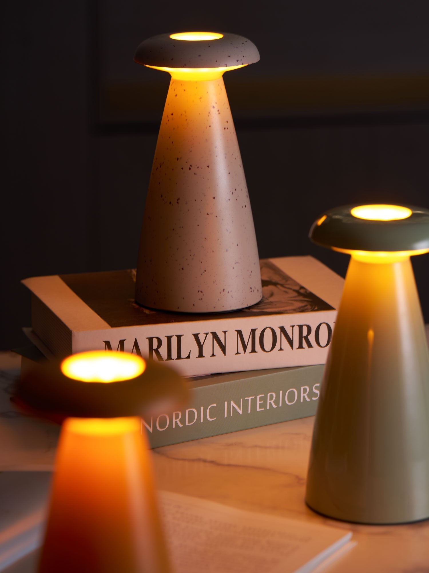 Mushroove Ceramic Minimalist Table Lamp-Neutral Decor