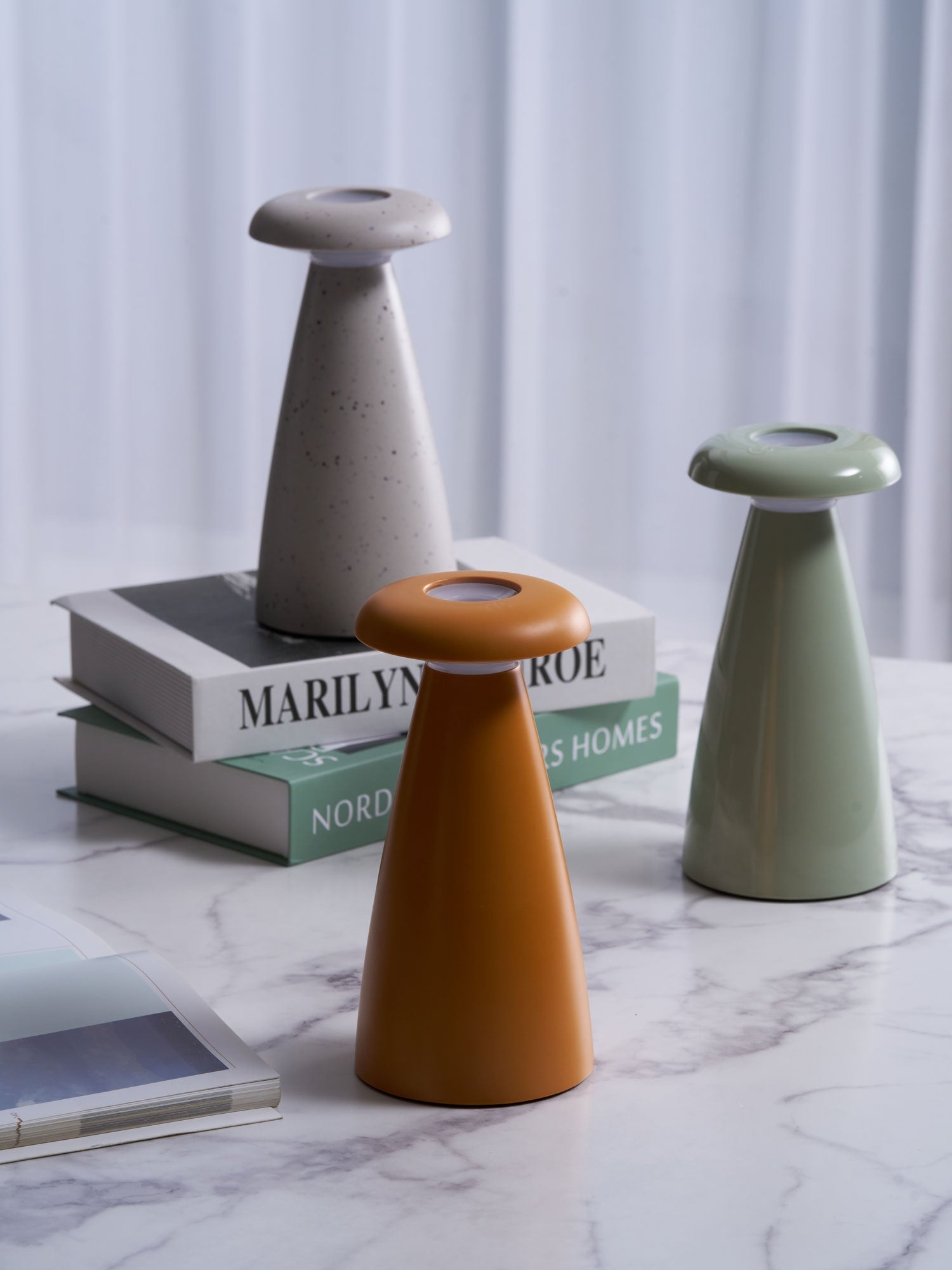 Mushroove Ceramic Minimalist Table Lamp-Neutral Decor