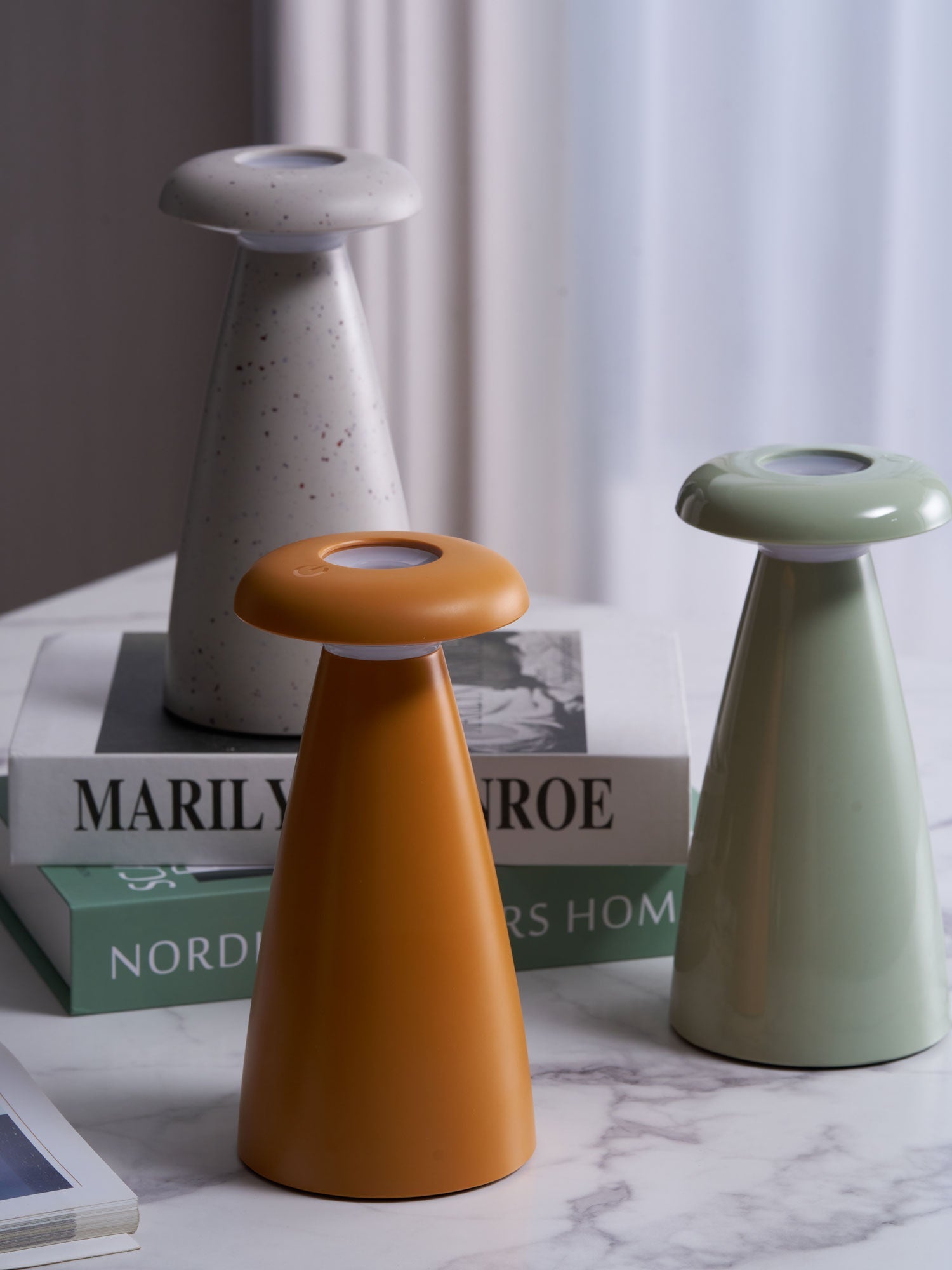 Mushroove Ceramic Minimalist Table Lamp-Neutral Decor