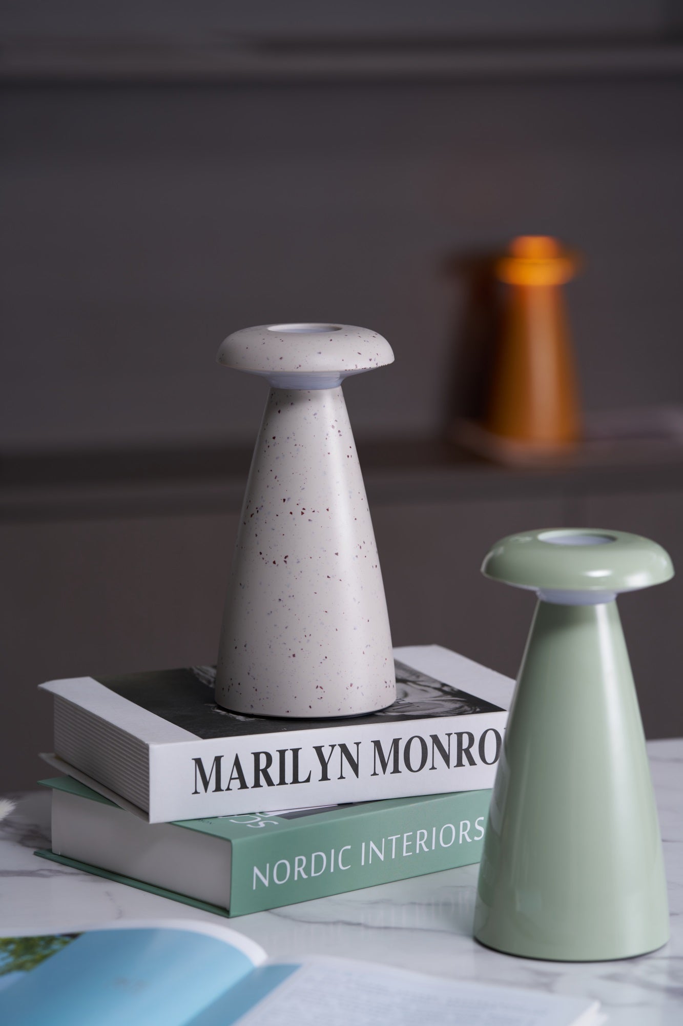 Mushroove Ceramic Minimalist Table Lamp-Neutral Decor