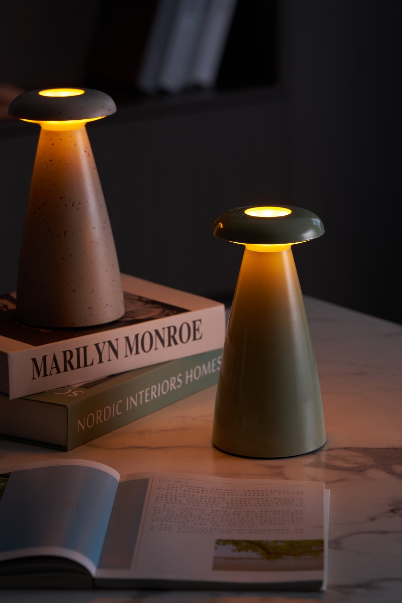 Mushroove Ceramic Minimalist Table Lamp-Neutral Decor