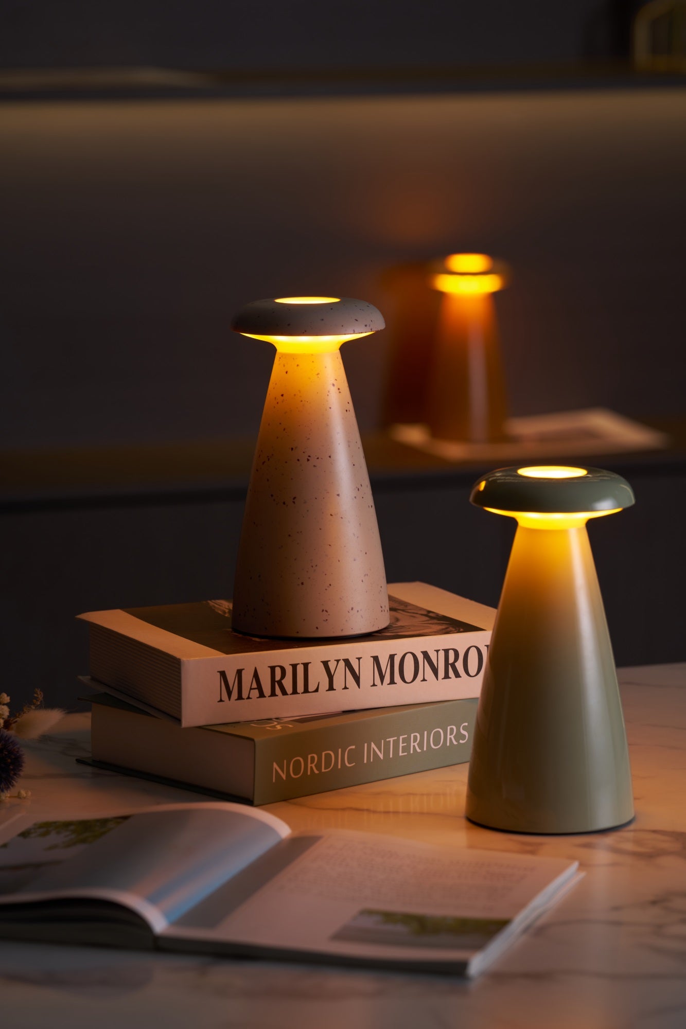 Mushroove Ceramic Minimalist Table Lamp-Neutral Decor