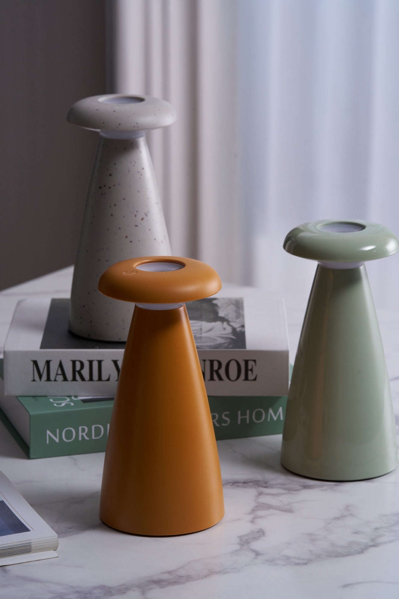 Mushroove Ceramic Minimalist Table Lamp-Neutral Decor