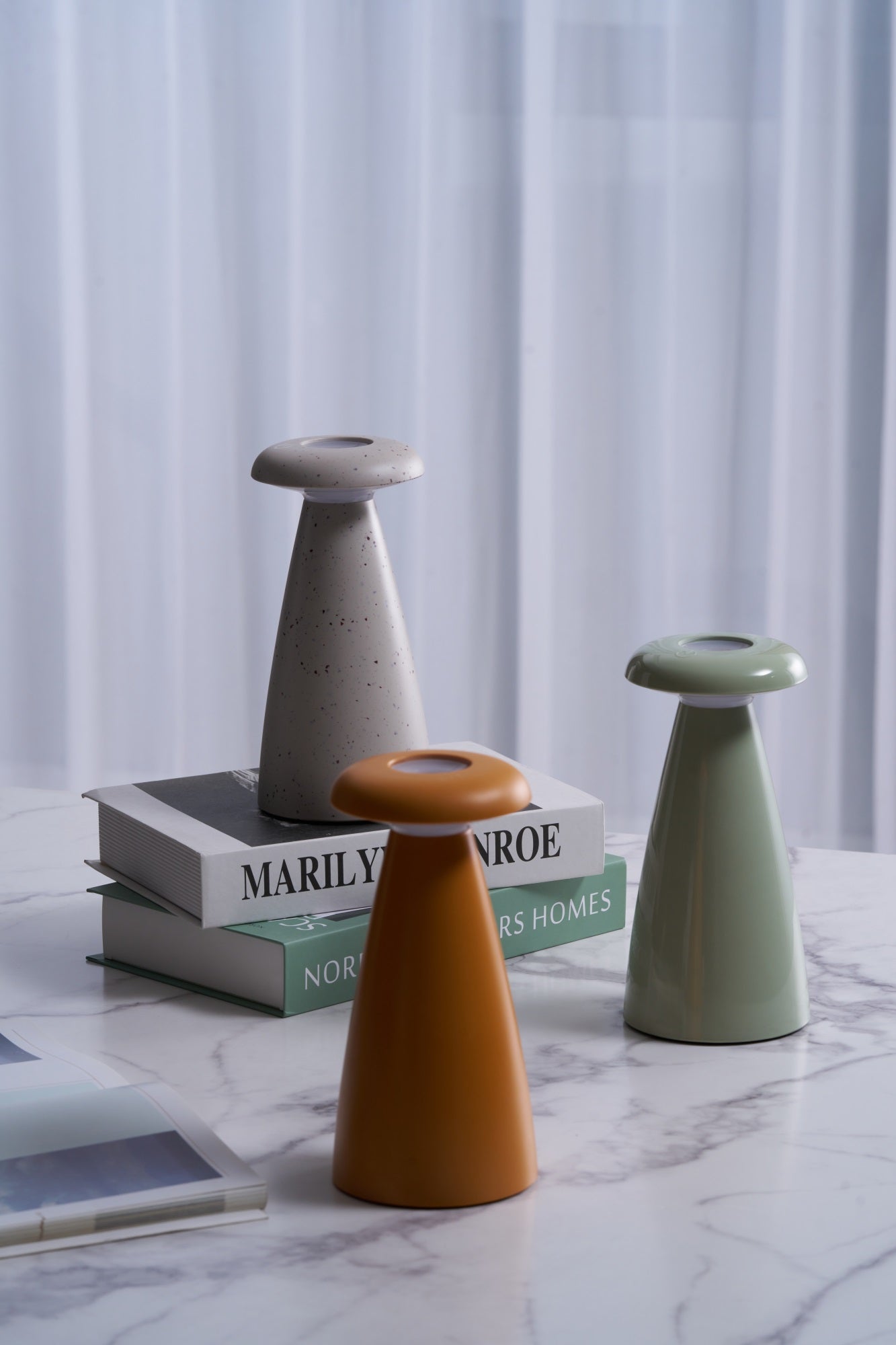 Mushroove Ceramic Minimalist Table Lamp-Neutral Decor