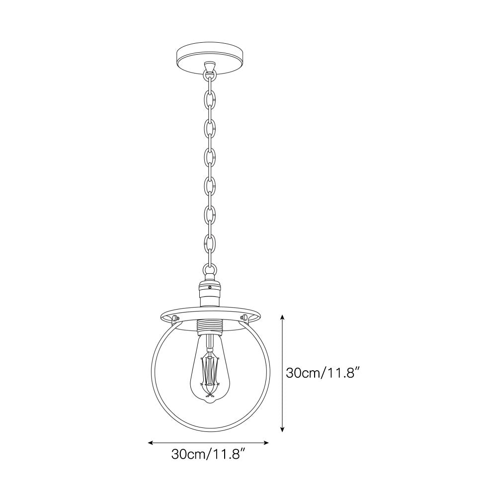 Side view of the Nolan Globe Pendant Lamp showing its spherical glass shade.