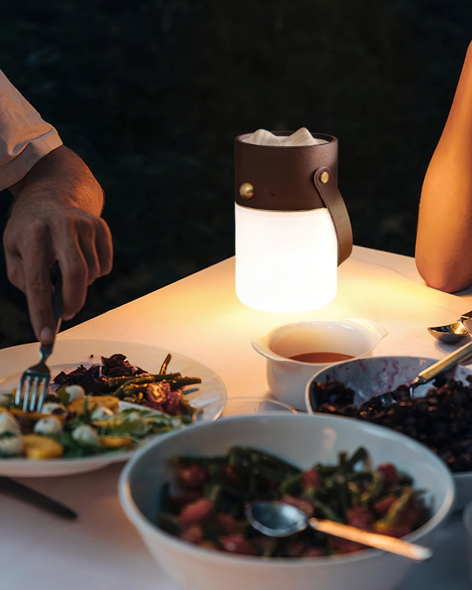 Lumen Nomad Lantern Table Lamp-Neutral Decor