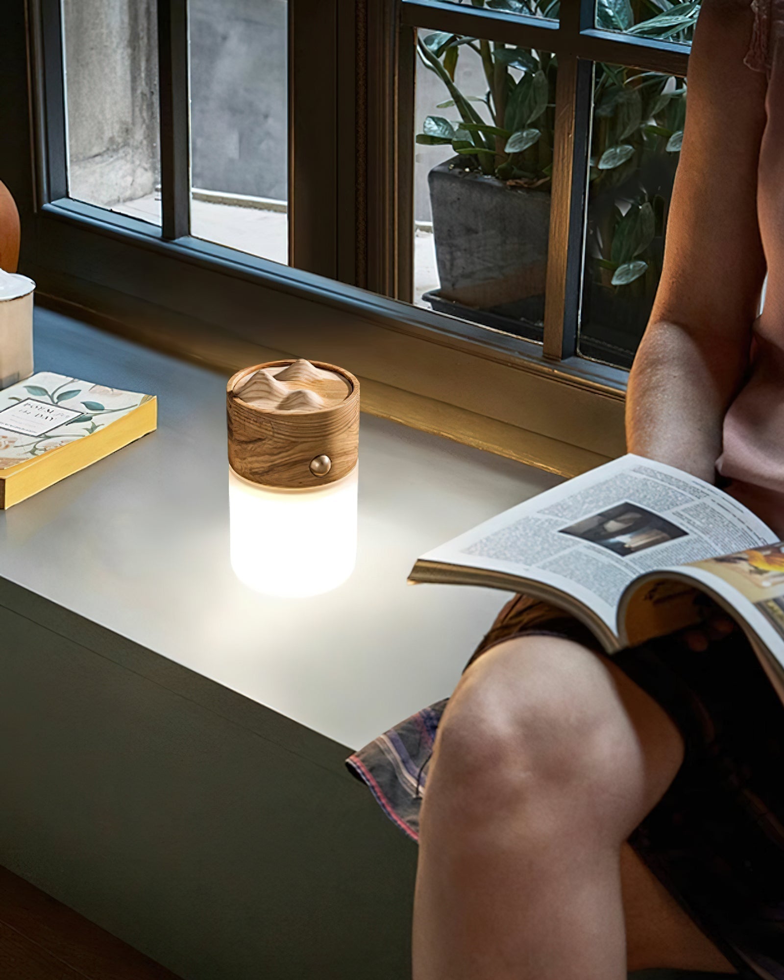 Lumen Nomad Lantern Table Lamp-Neutral Decor