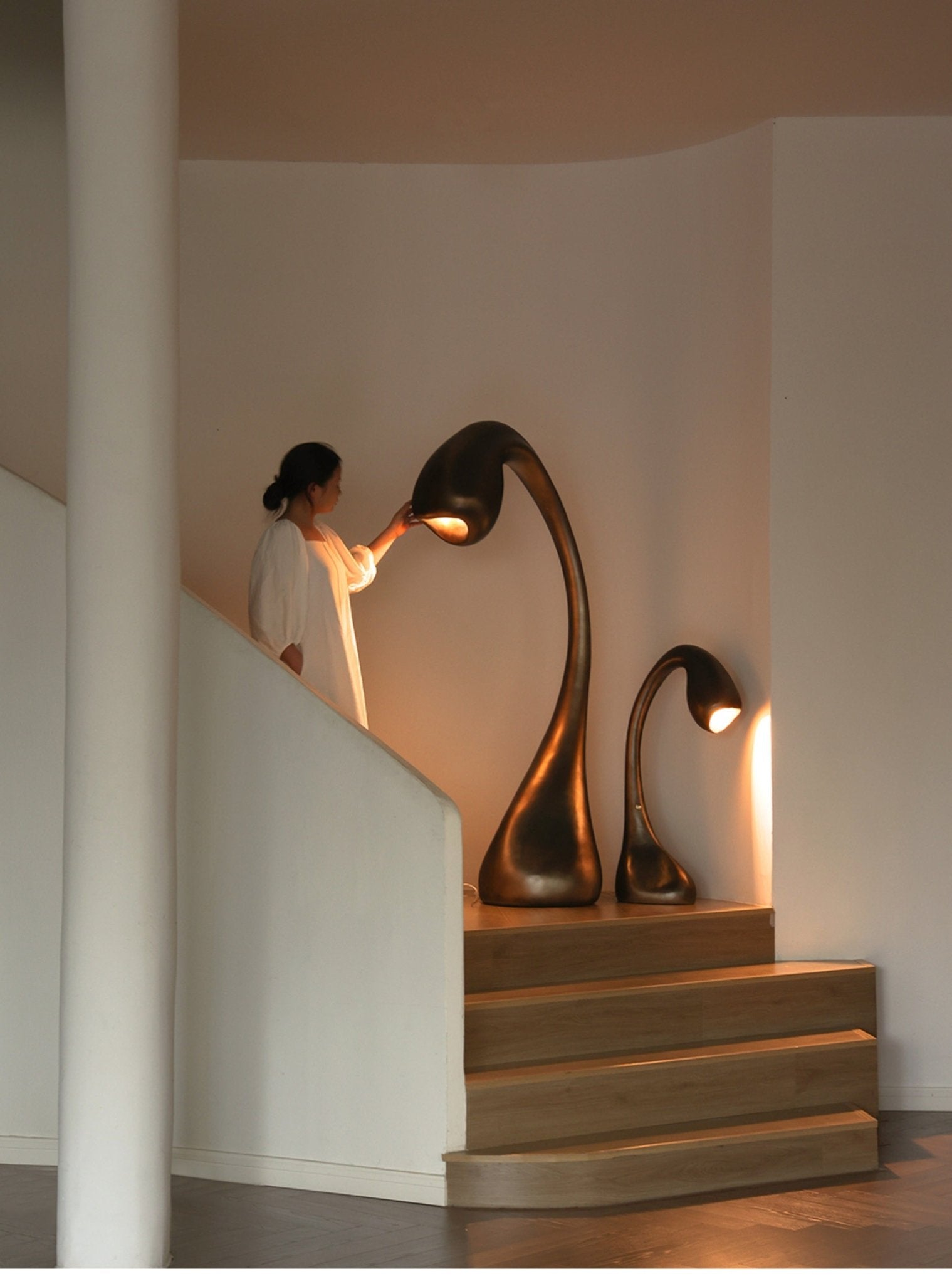 Umer Grande Sculptural Floor Lamp-Neutral Decor