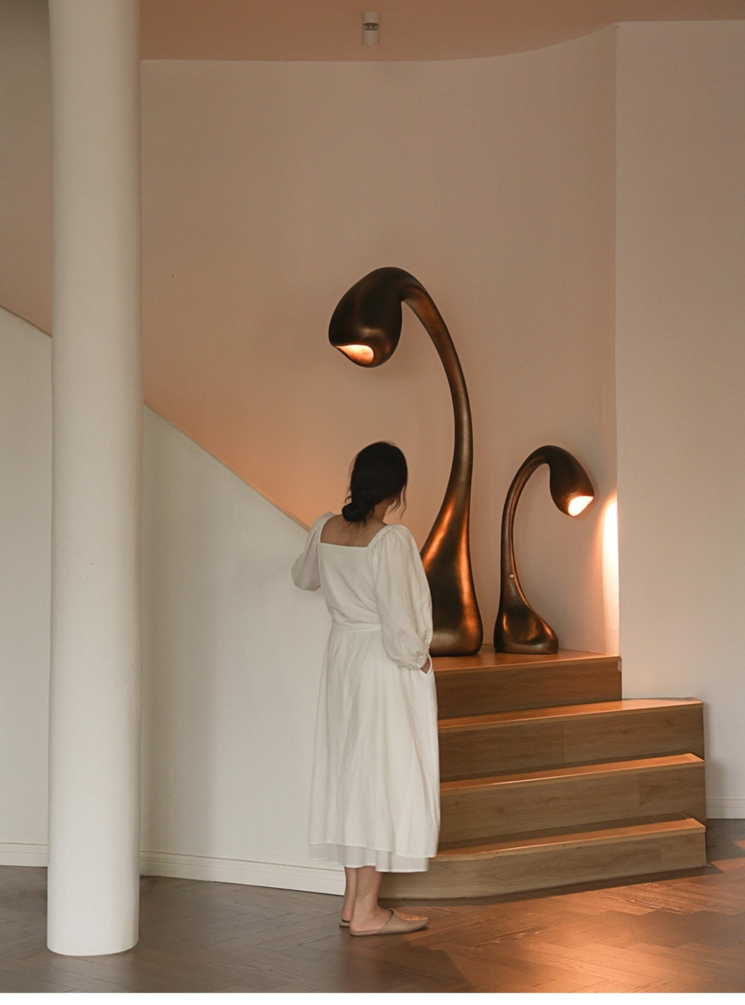 Umer Grande Sculptural Floor Lamp-Neutral Decor