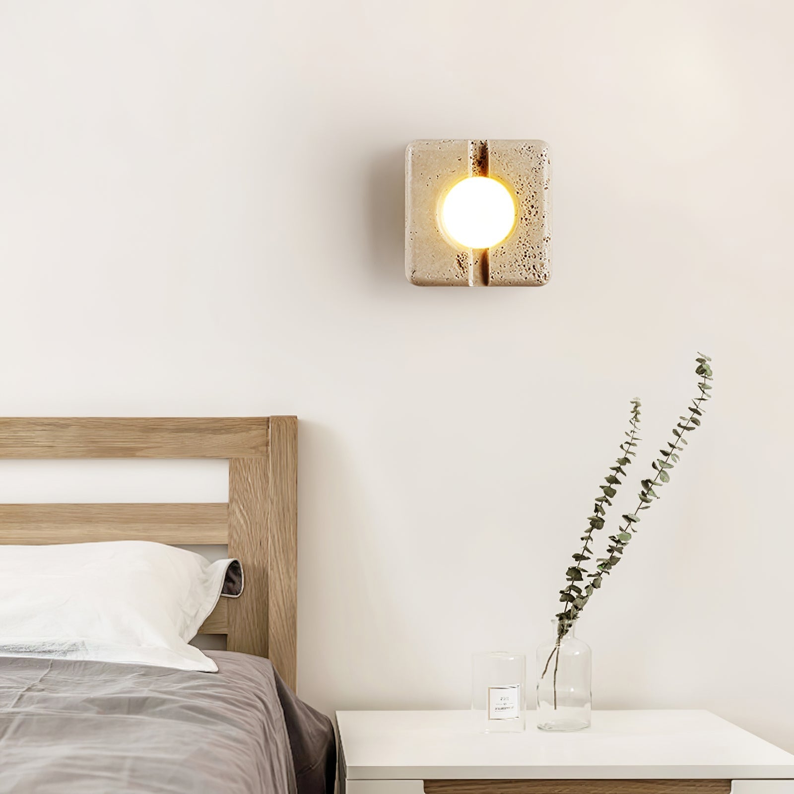 Olvenan Travertine Wall Light-Neutral Decor