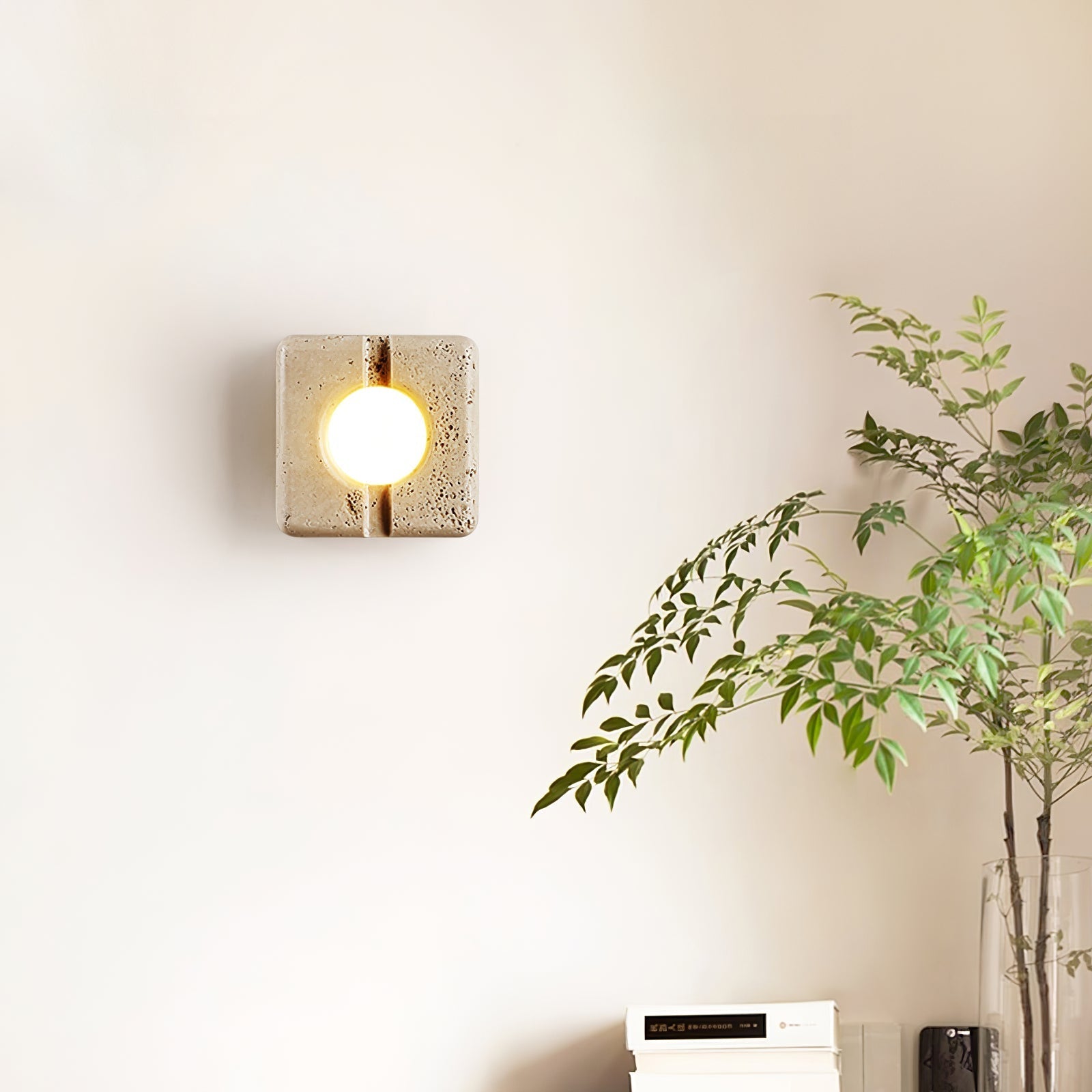Olvenan Travertine Wall Light-Neutral Decor