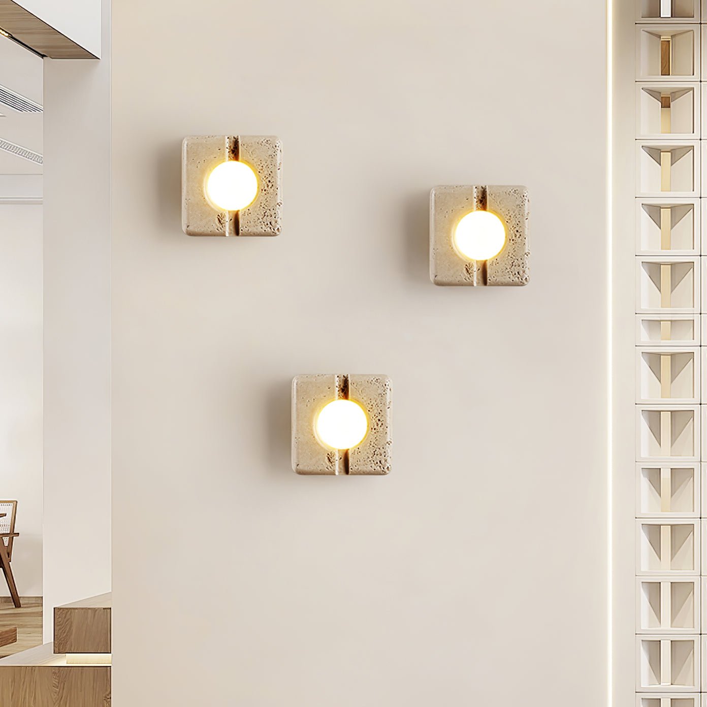 Olvenan Travertine Wall Light-Neutral Decor