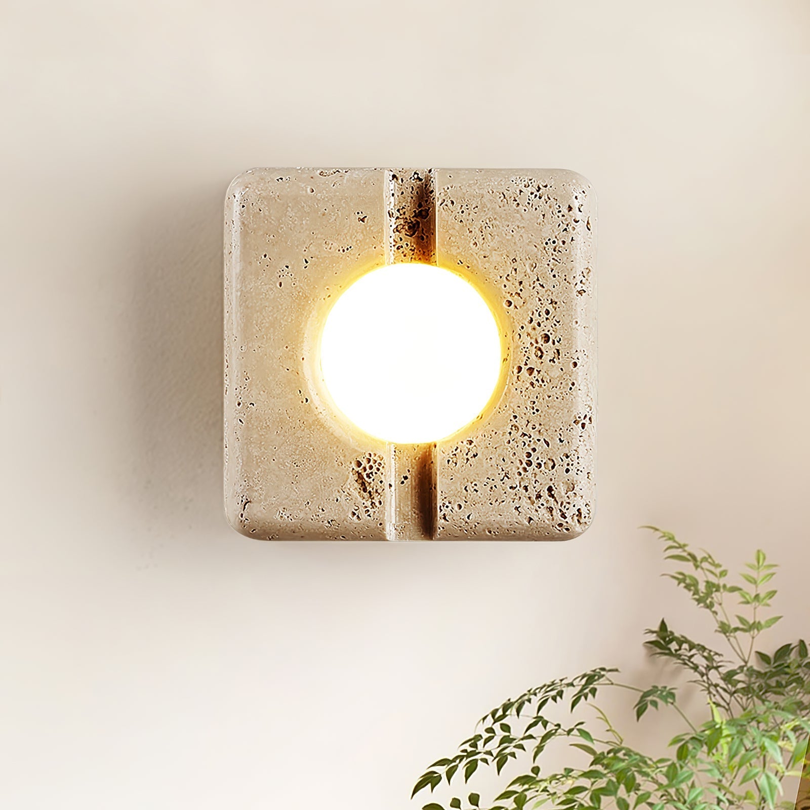 Olvenan Travertine Wall Light-Neutral Decor