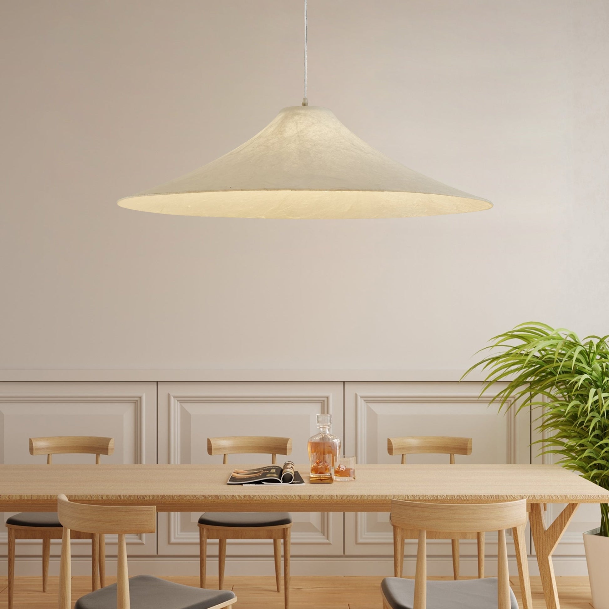 Abbotswell Modern Minimalist Natural Flat Pendant Lamp-Neutral Decor