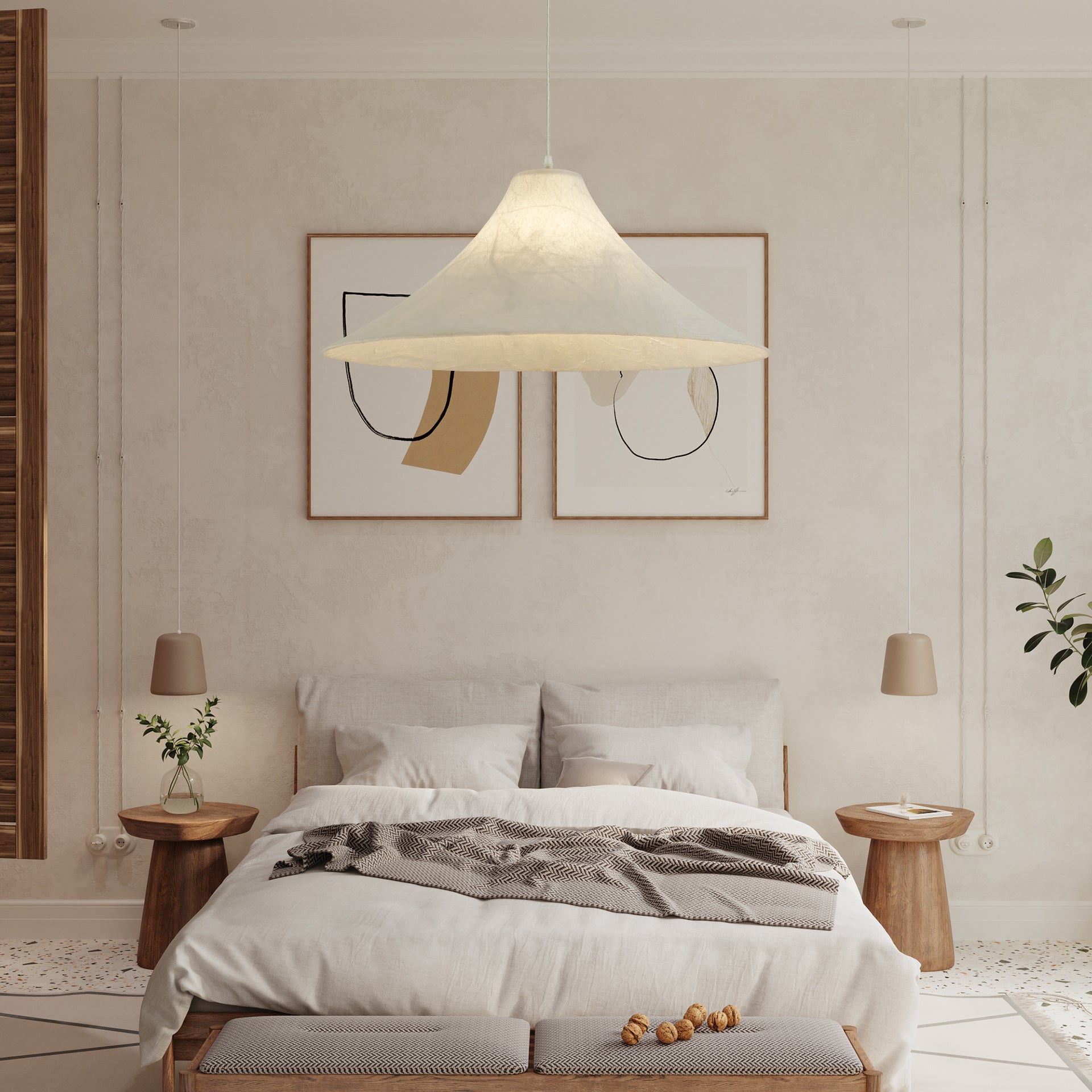 Abbotswell Modern Minimalist Natural Flat Pendant Lamp-Neutral Decor