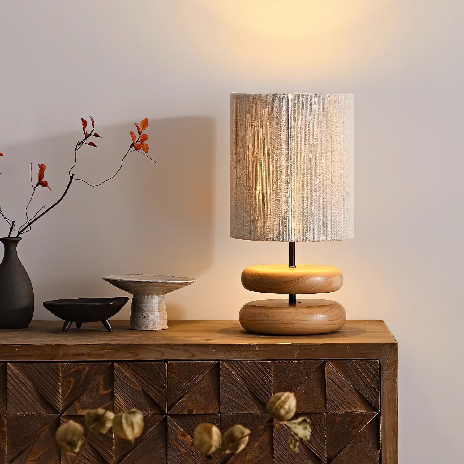 Morgan Minimalist Wood Table Lamp-Neutral Decor