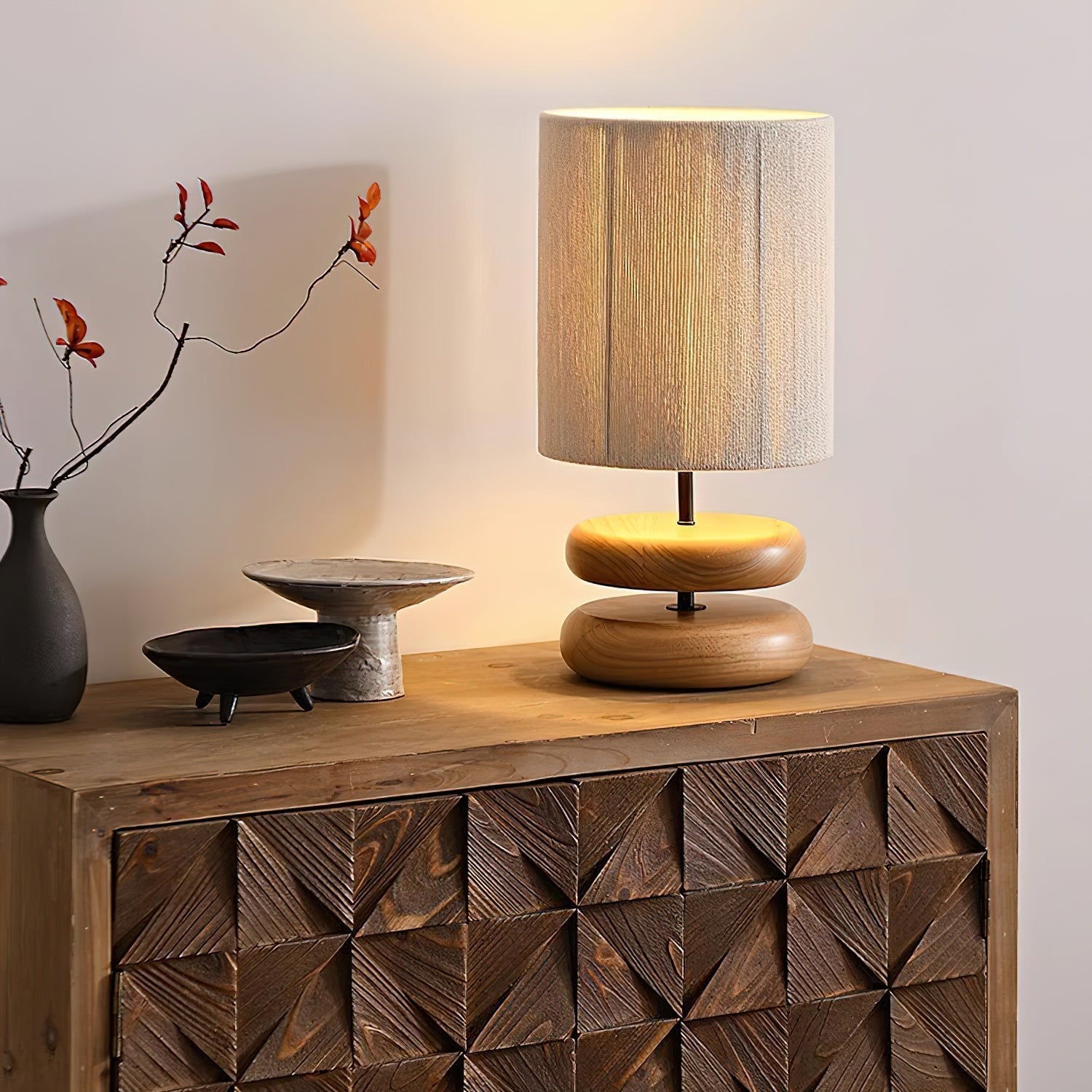 Morgan Minimalist Wood Table Lamp-Neutral Decor