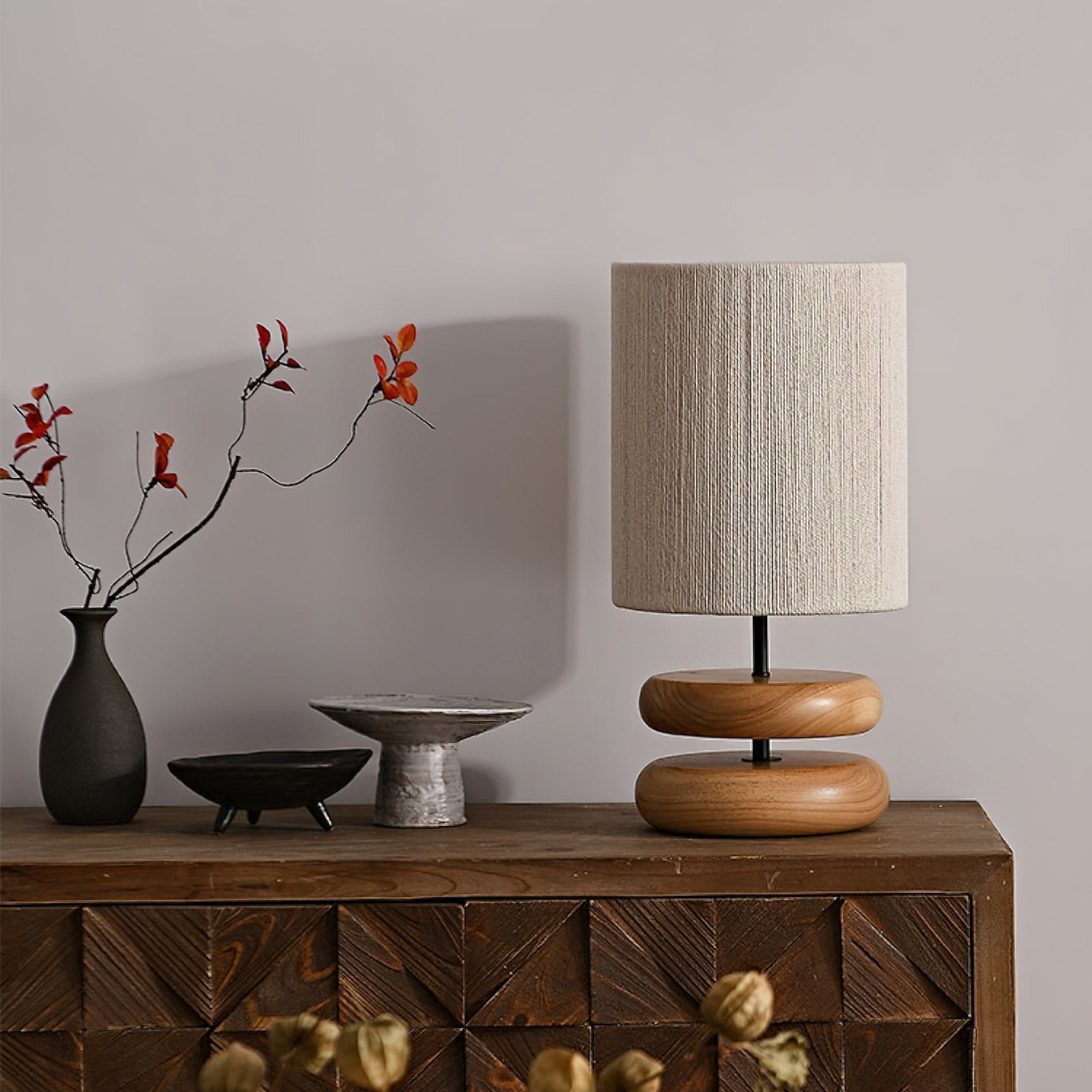 Morgan Minimalist Wood Table Lamp-Neutral Decor