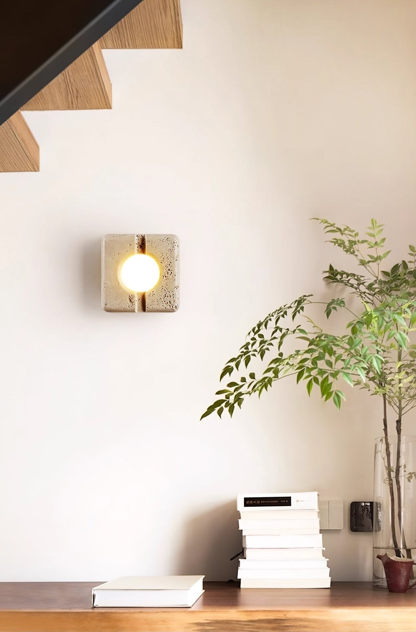 Olvenan Travertine Wall Light-Neutral Decor