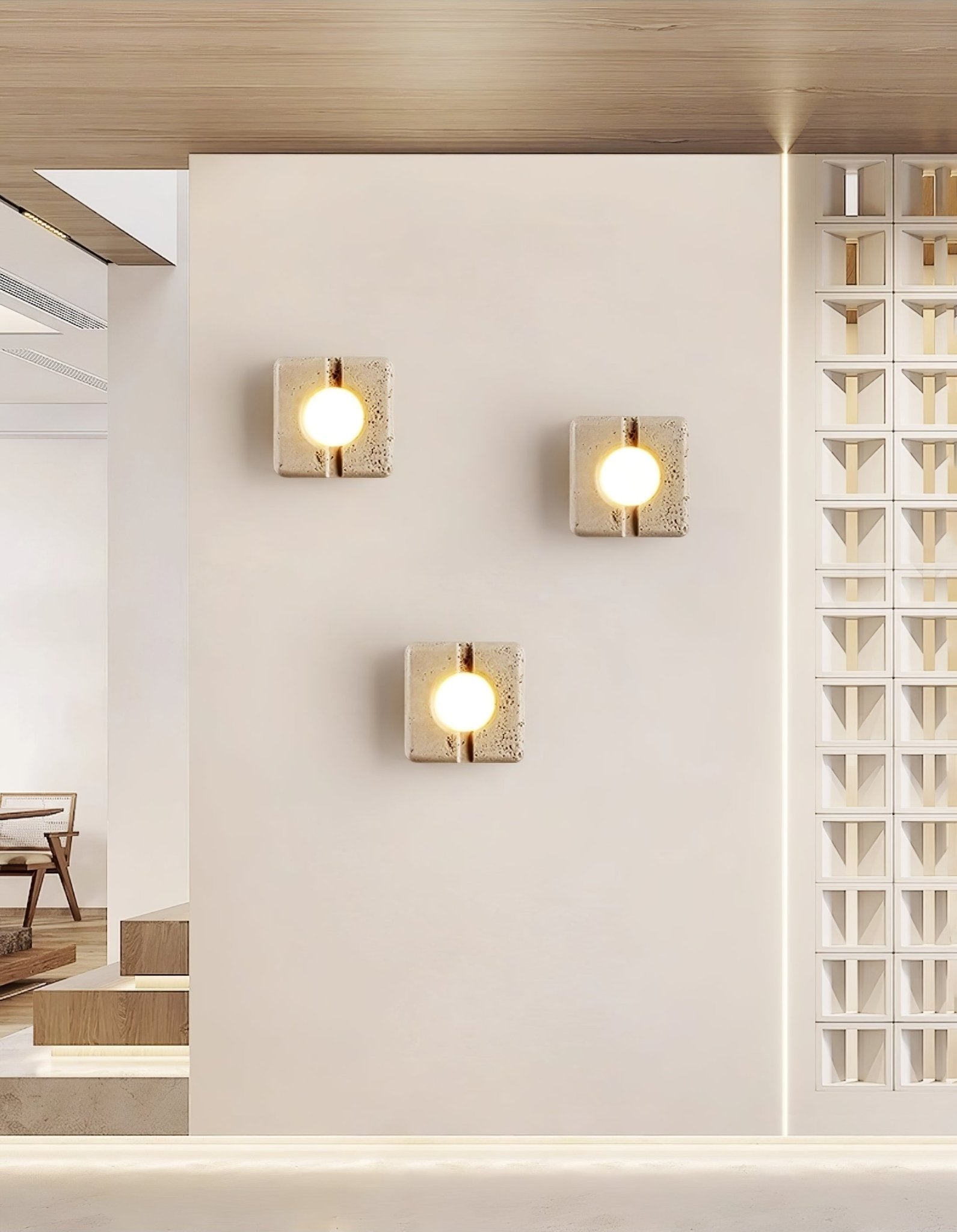 Olvenan Travertine Wall Light-Neutral Decor