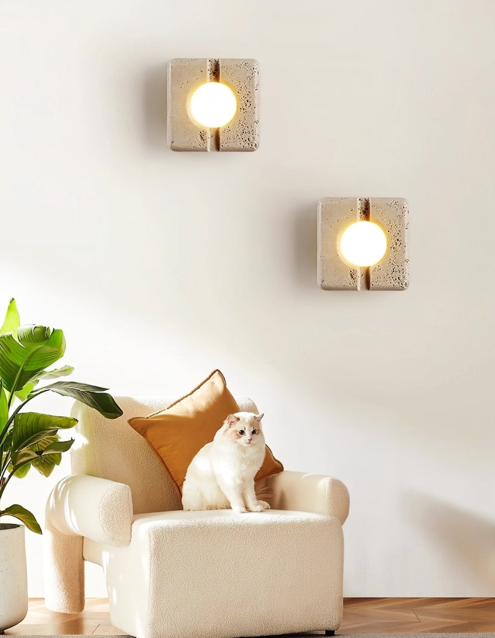 Olvenan Travertine Wall Light-Neutral Decor