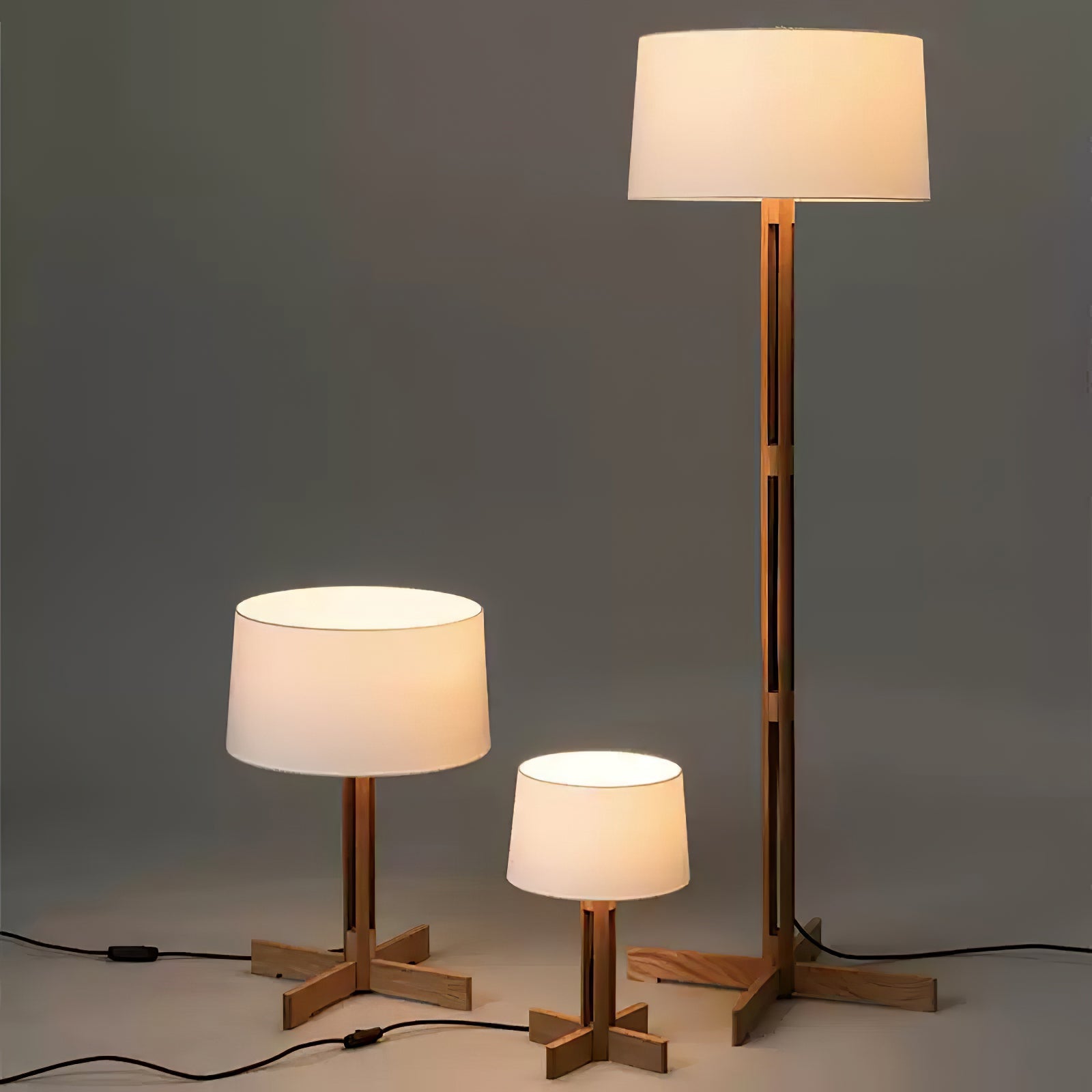 Axel Wood & Fabric Contemporary Table Lamp-Neutral Decor