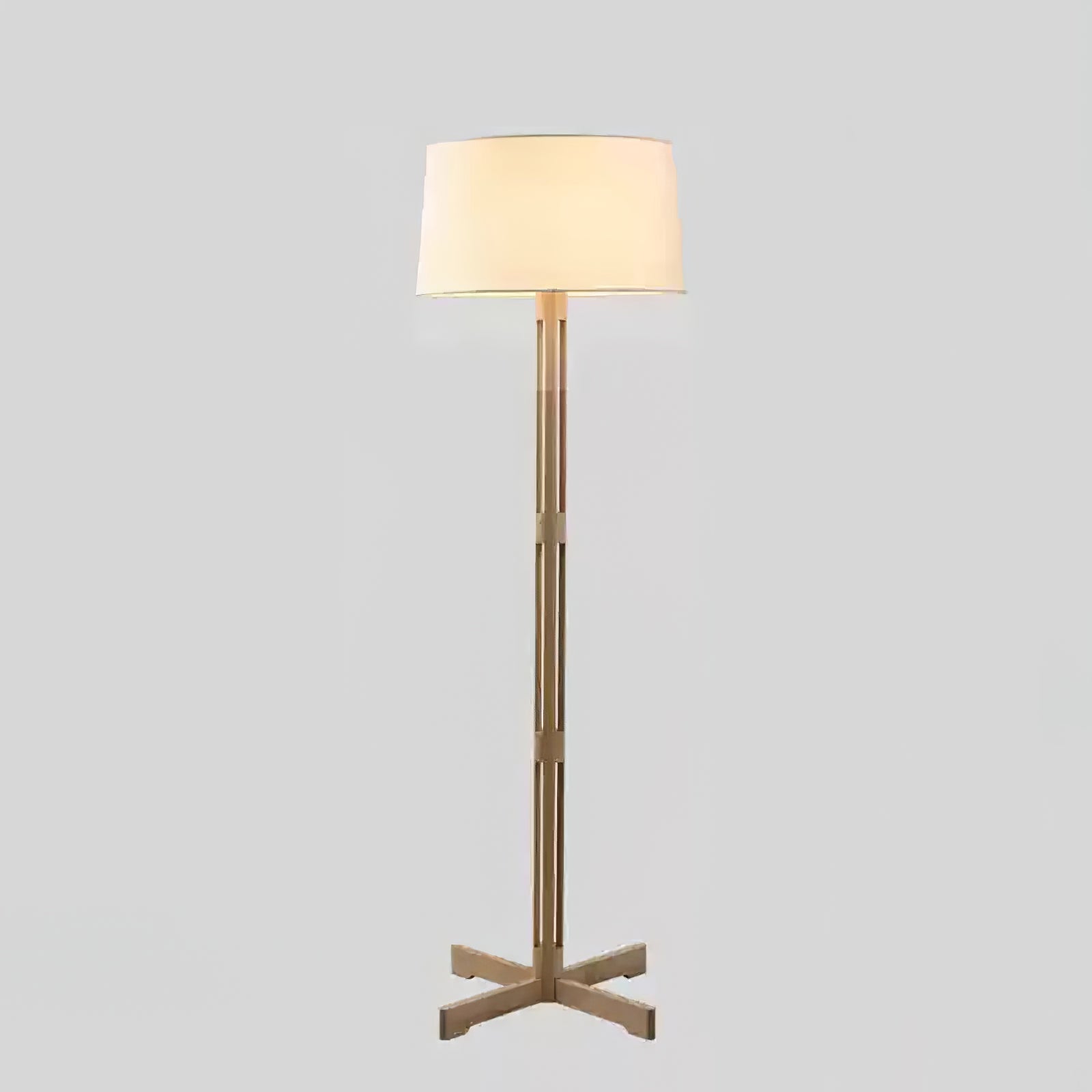 Quayen Wood Fabric Classic Floor Lamp-Neutral Decor