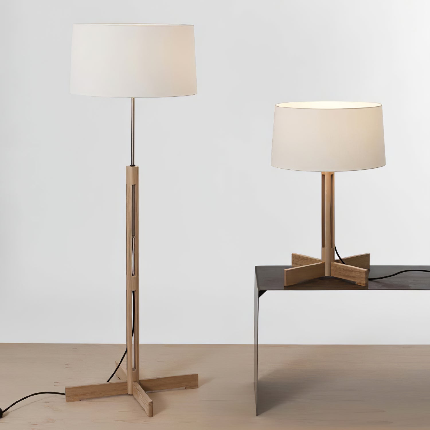 Axel Wood & Fabric Contemporary Table Lamp-Neutral Decor