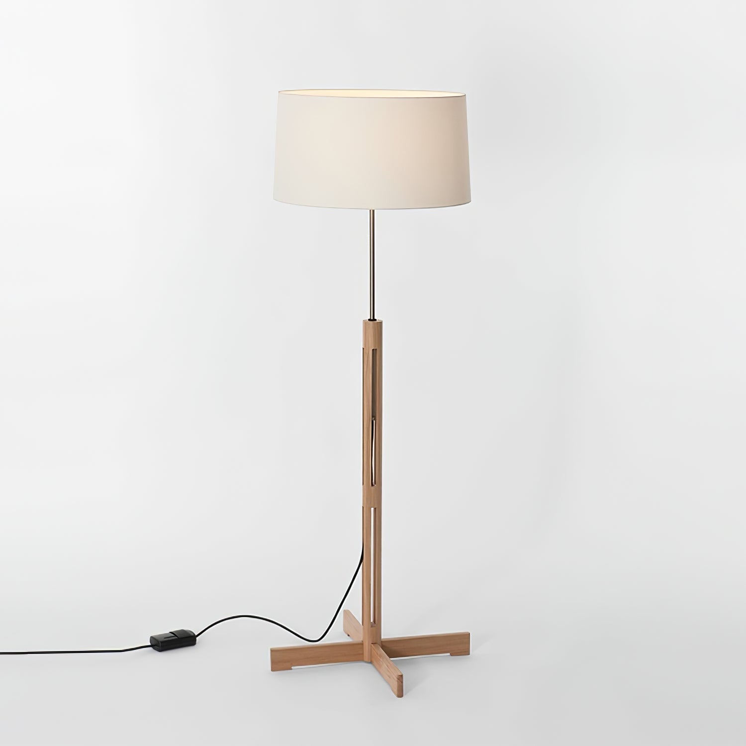 Quayen Wood Fabric Classic Floor Lamp-Neutral Decor
