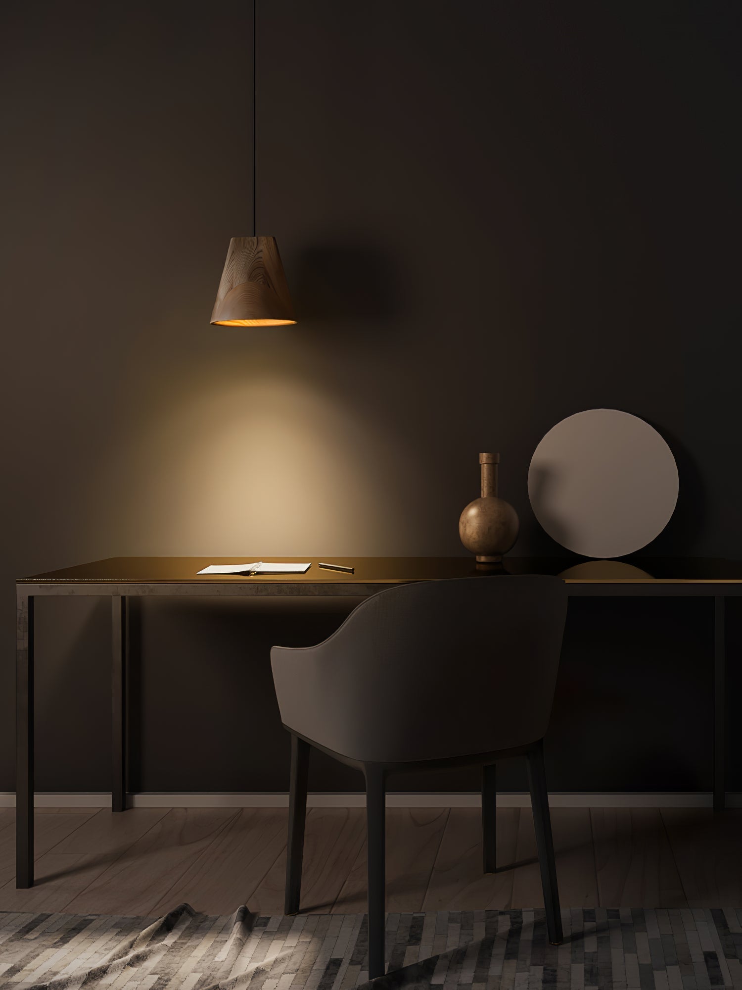 Vetra Rustic Wood Pendant Light-Neutral Decor