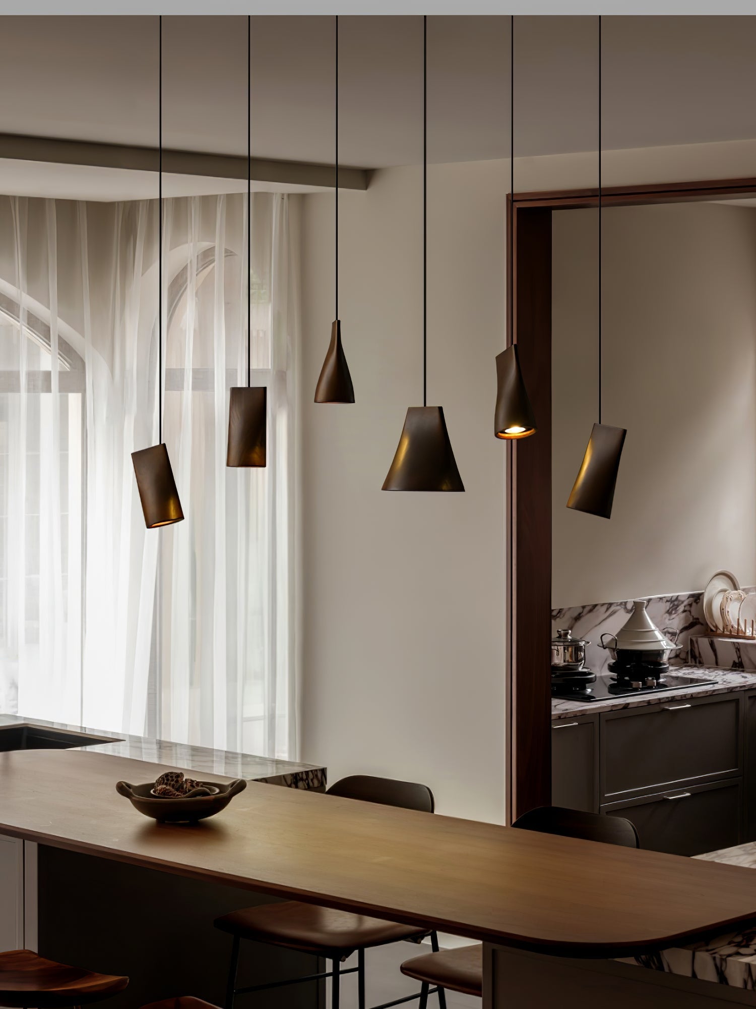 Vetra Rustic Wood Pendant Light-Neutral Decor