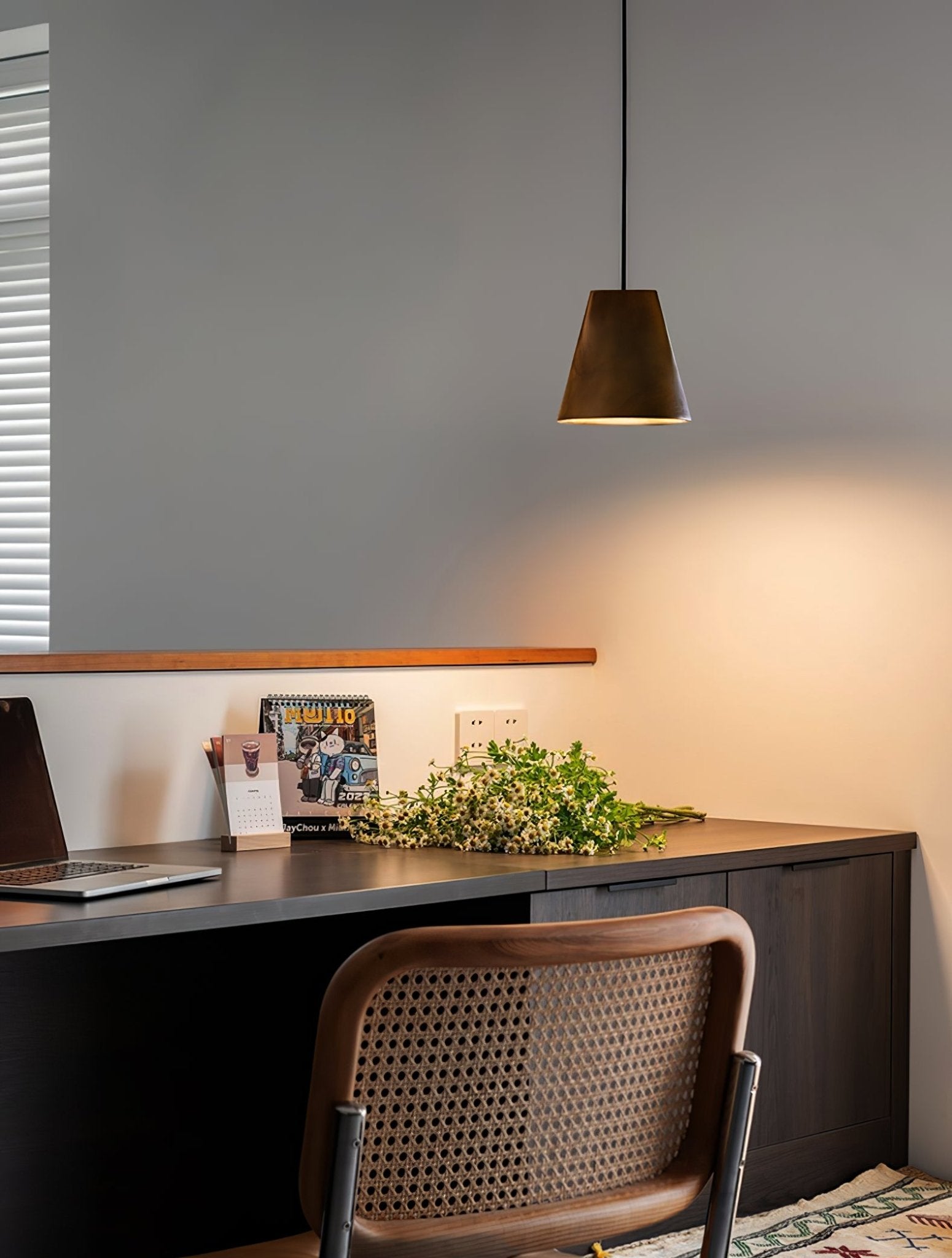 Vetra Rustic Wood Pendant Light-Neutral Decor