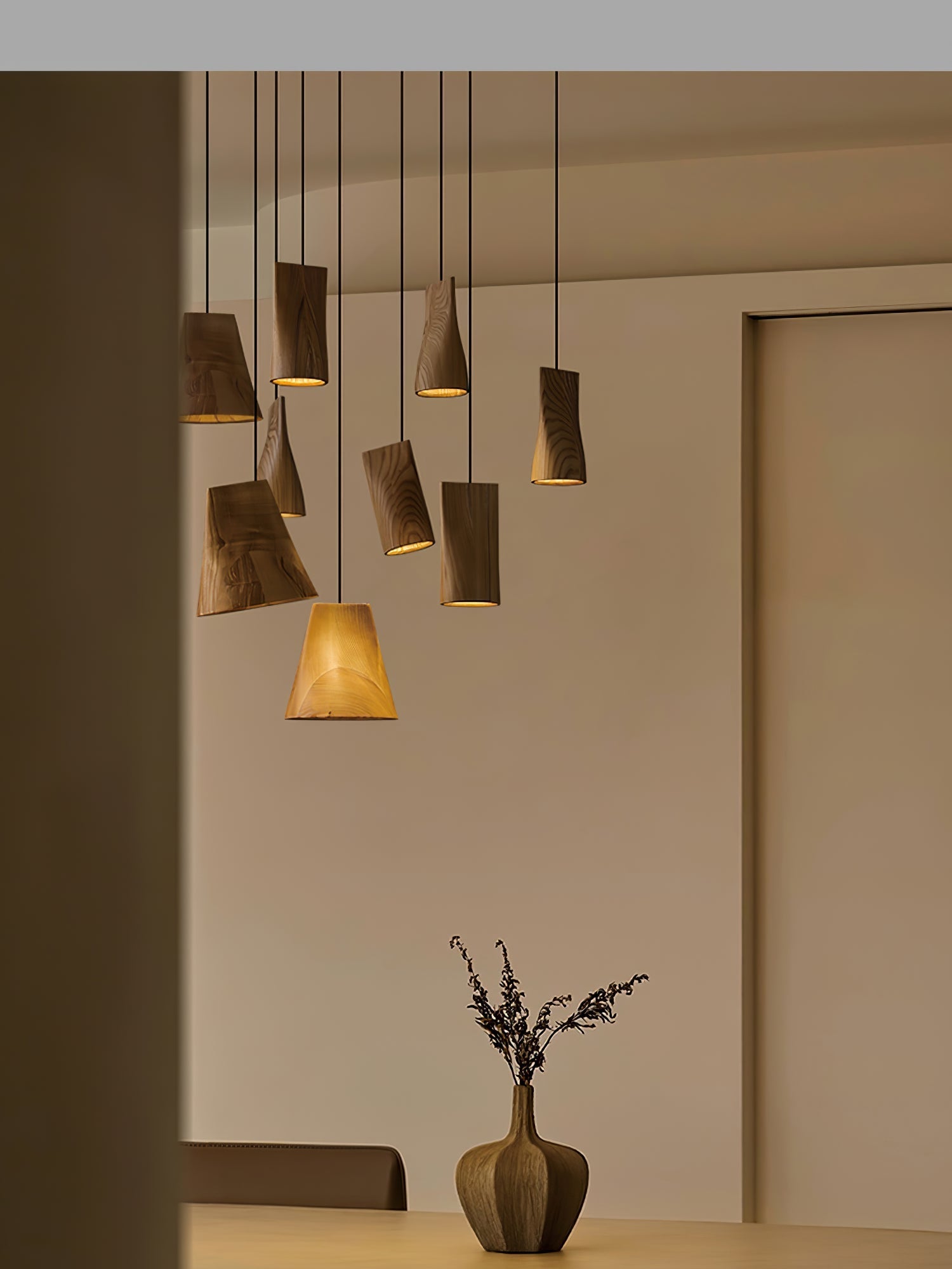 Vetra Rustic Wood Pendant Light-Neutral Decor