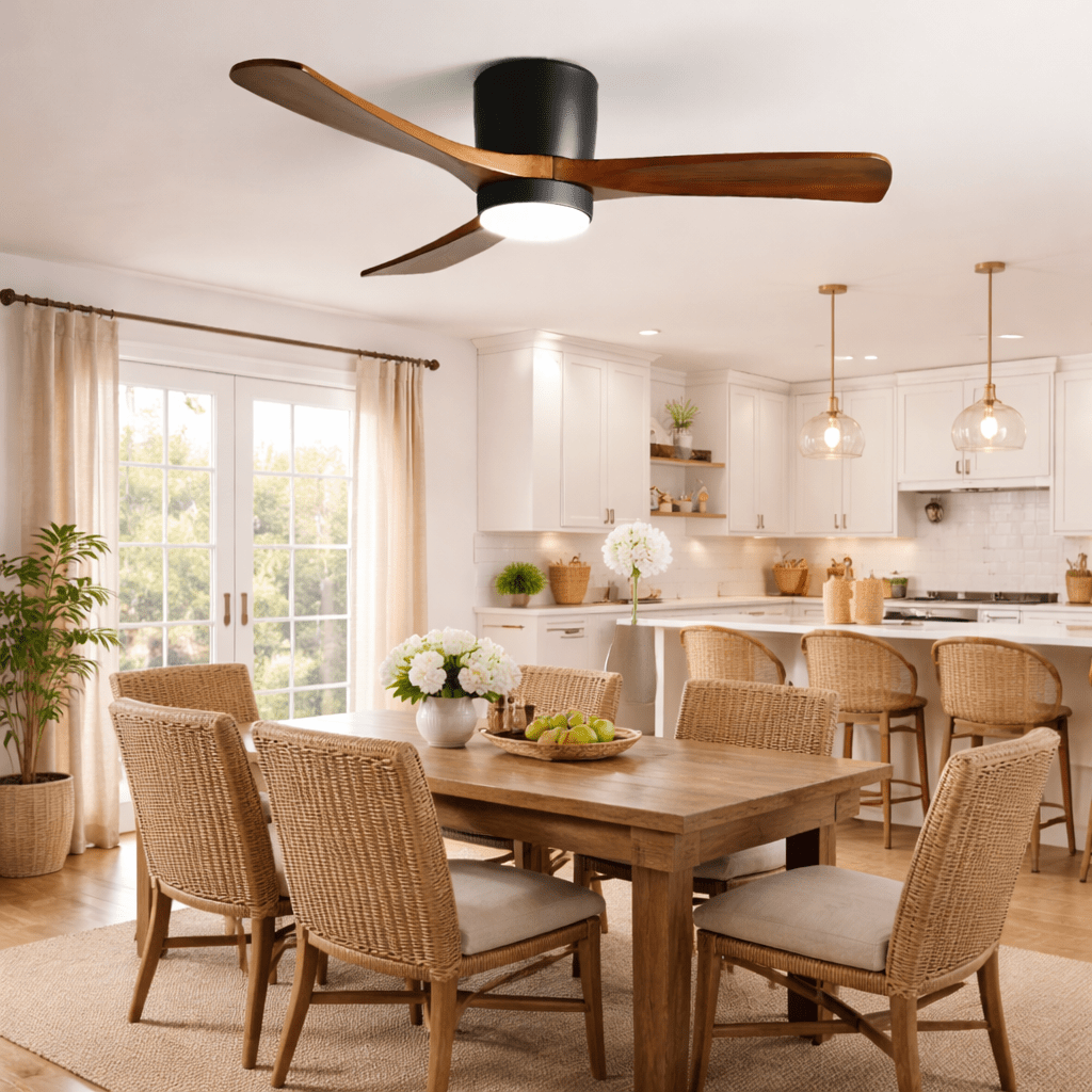 Nordic Wooden Ceiling Fan Light-Neutral Decor