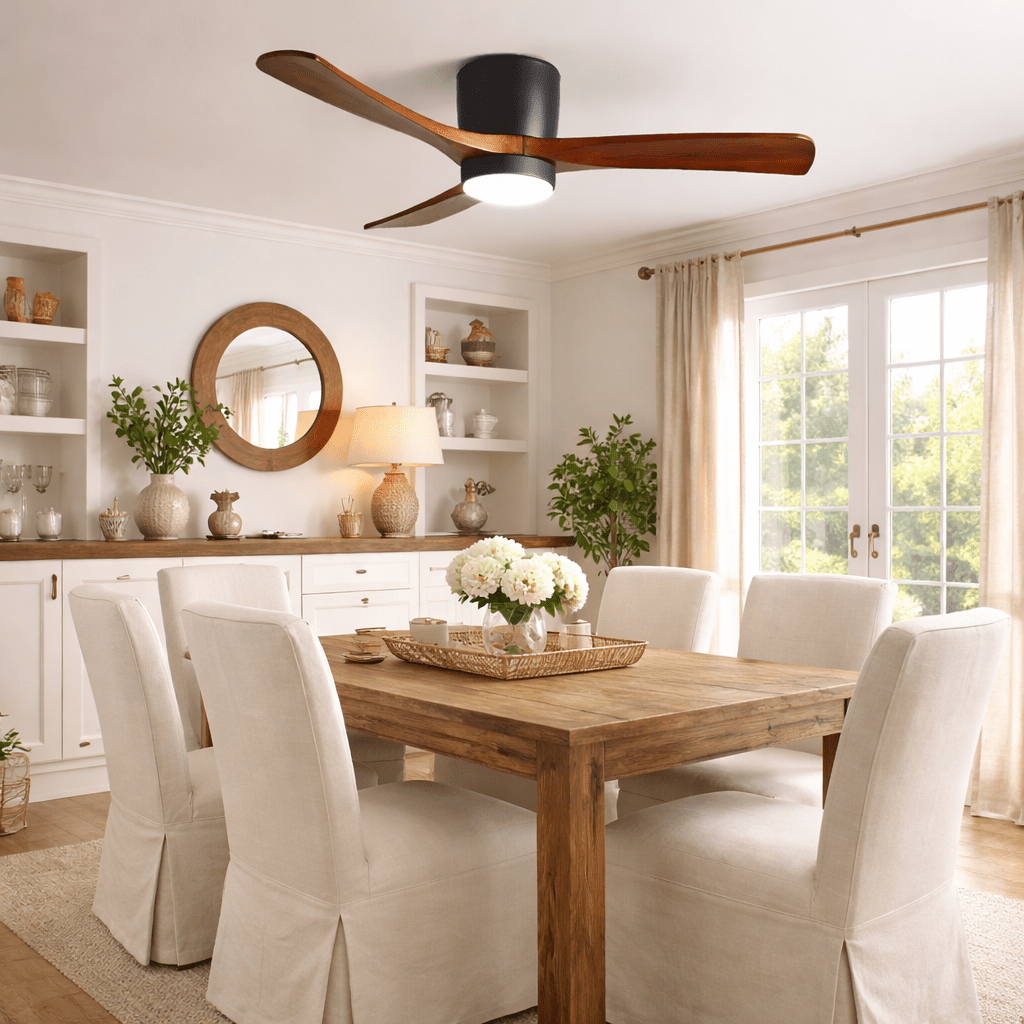 Nordic Wooden Ceiling Fan Light-Neutral Decor