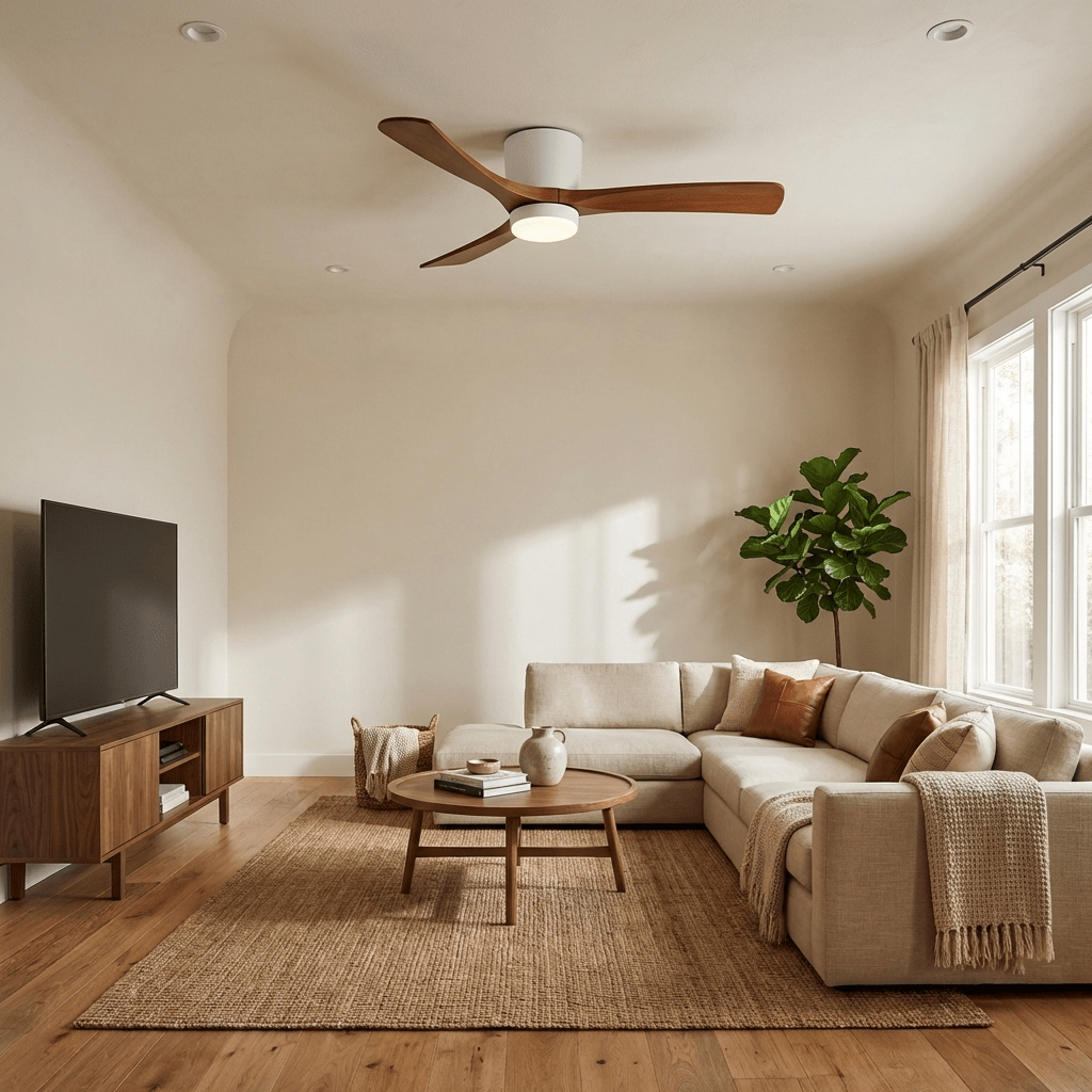 Nordic Wooden Ceiling Fan Light-Neutral Decor