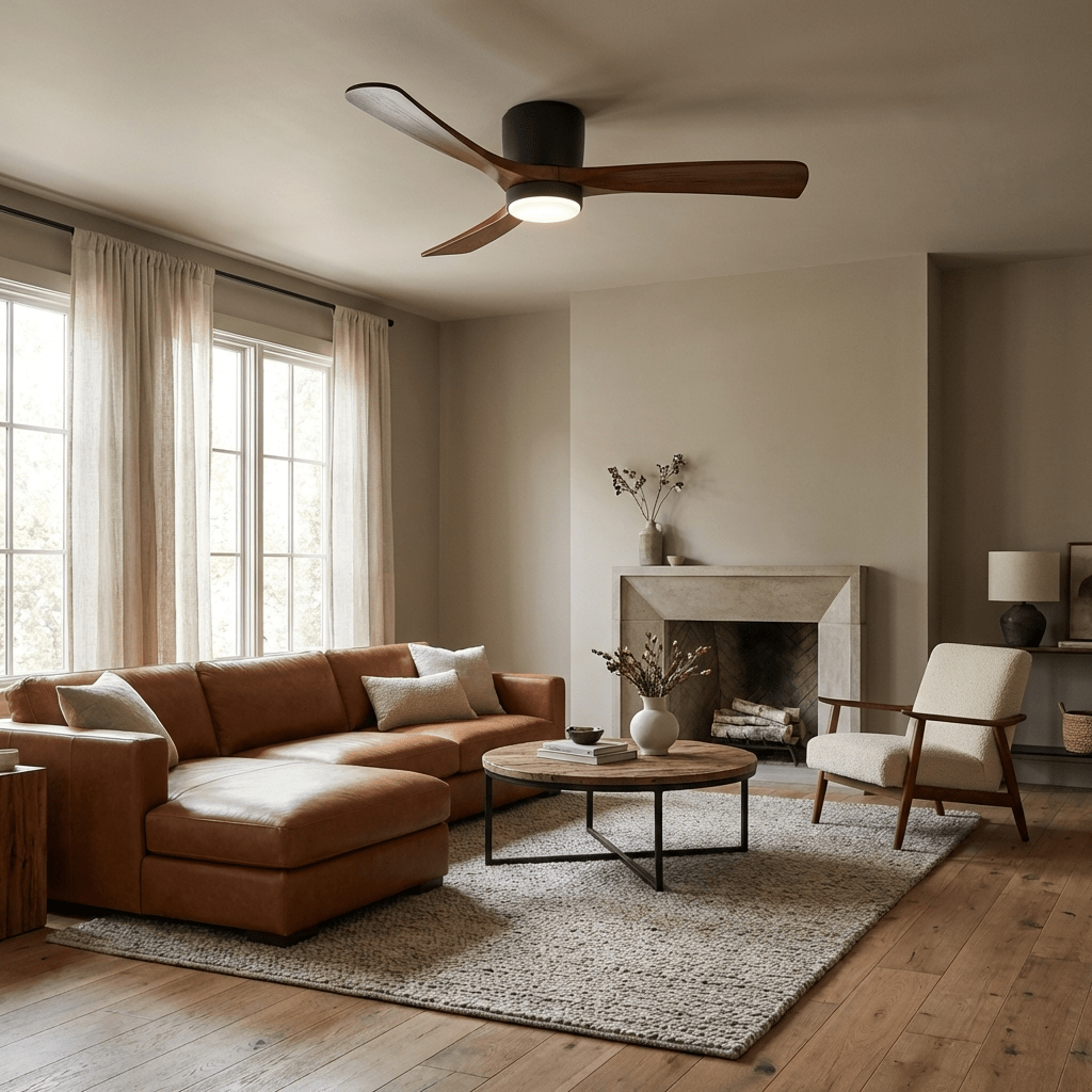 Nordic Wooden Ceiling Fan Light-Neutral Decor