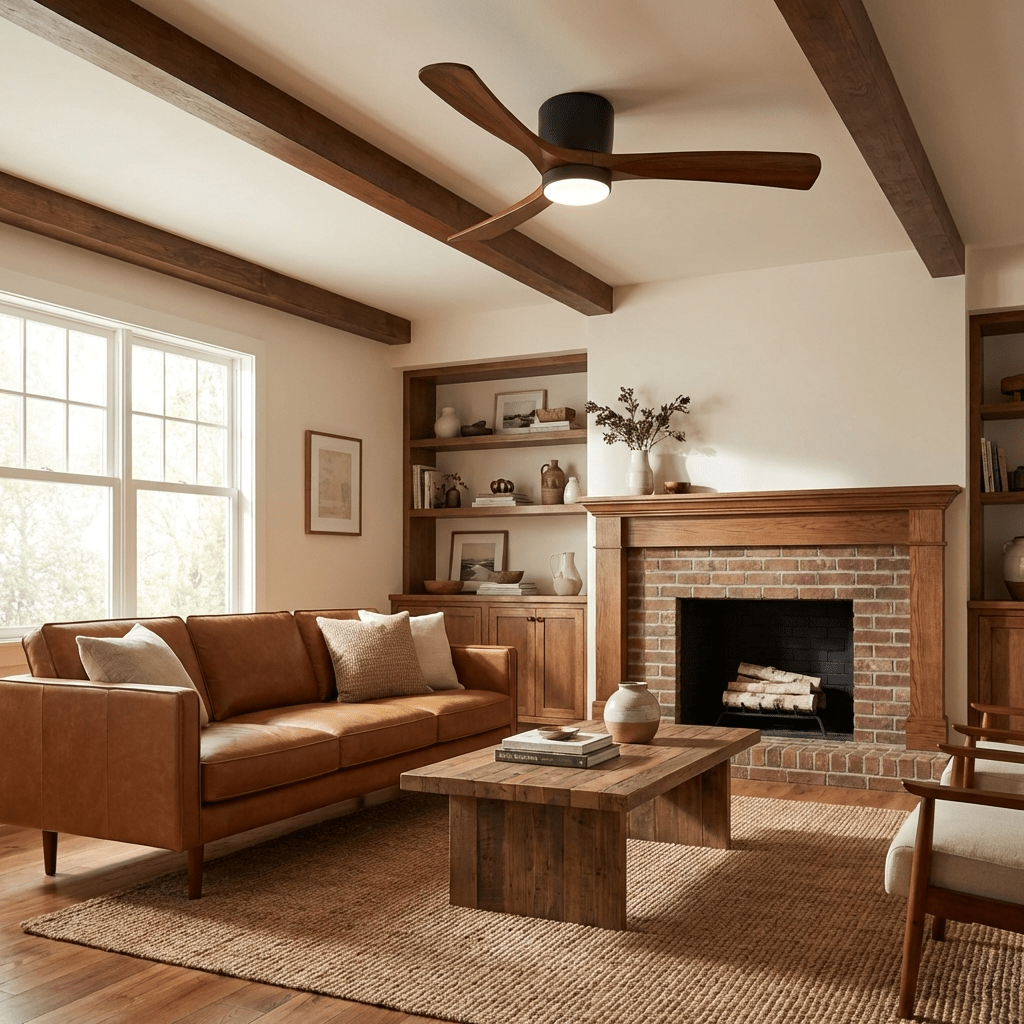 Nordic Wooden Ceiling Fan Light-Neutral Decor