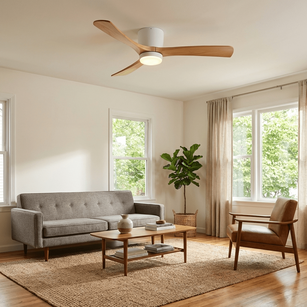 Nordic Wooden Ceiling Fan Light-Neutral Decor