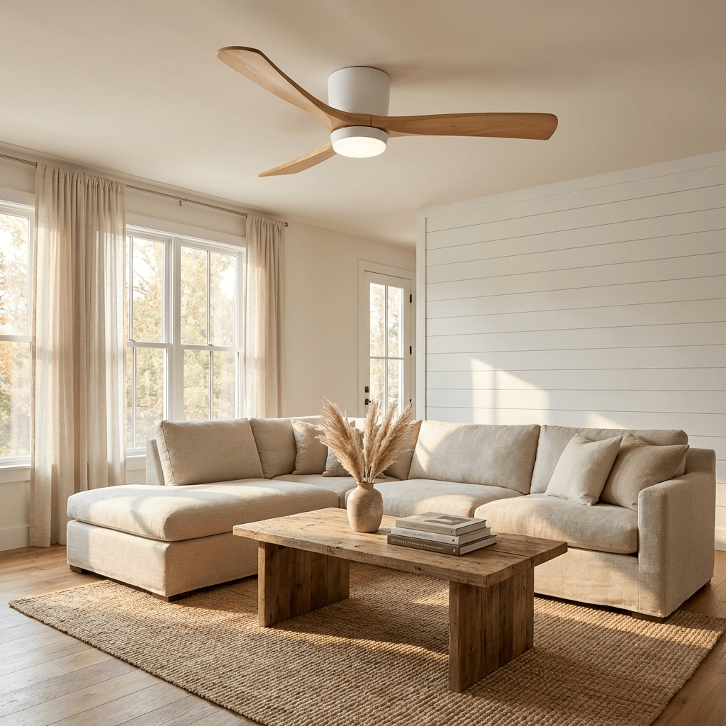 Nordic Wooden Ceiling Fan Light-Neutral Decor