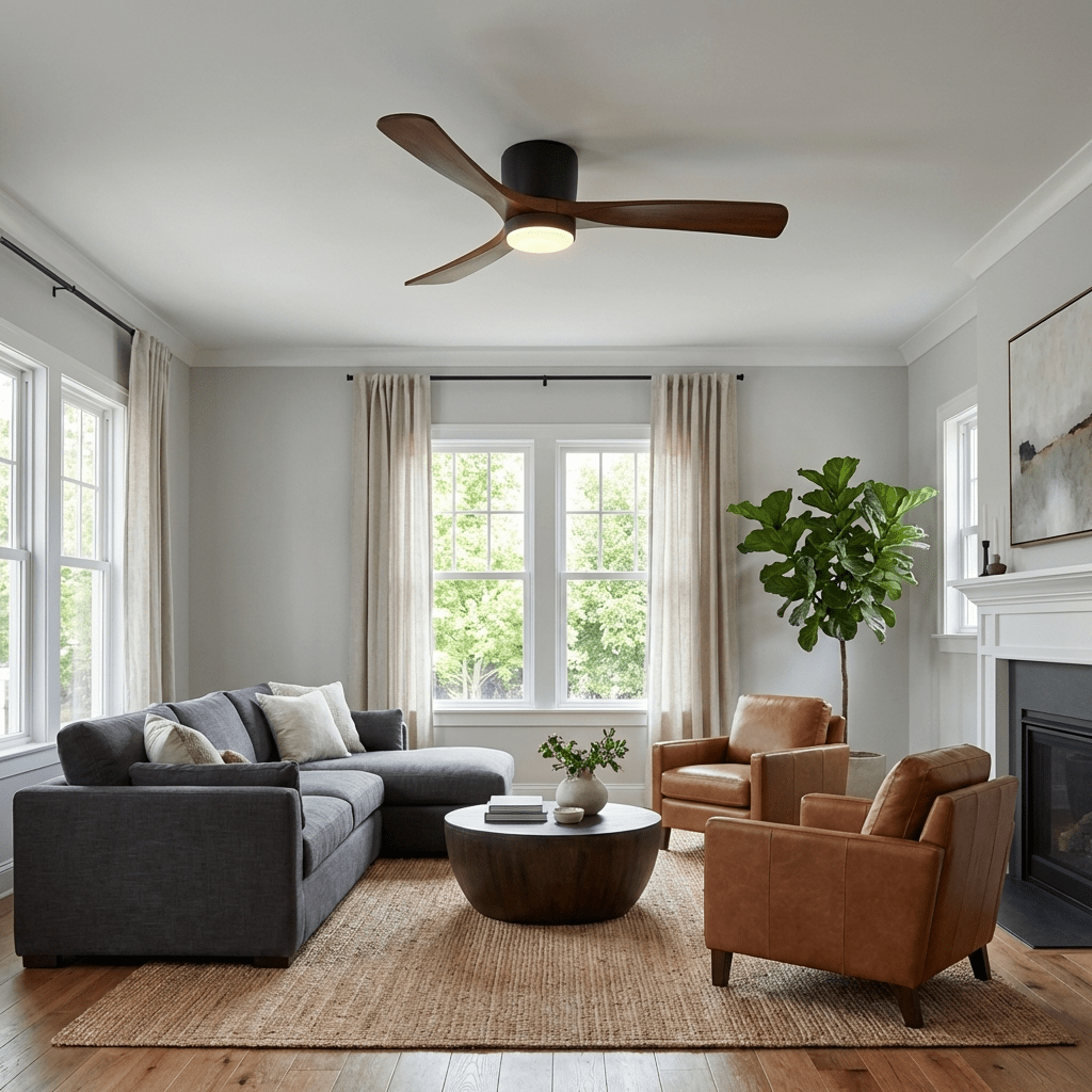 Nordic Wooden Ceiling Fan Light-Neutral Decor