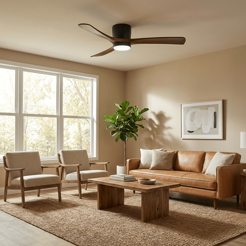 Nordic Wooden Ceiling Fan Light-Neutral Decor