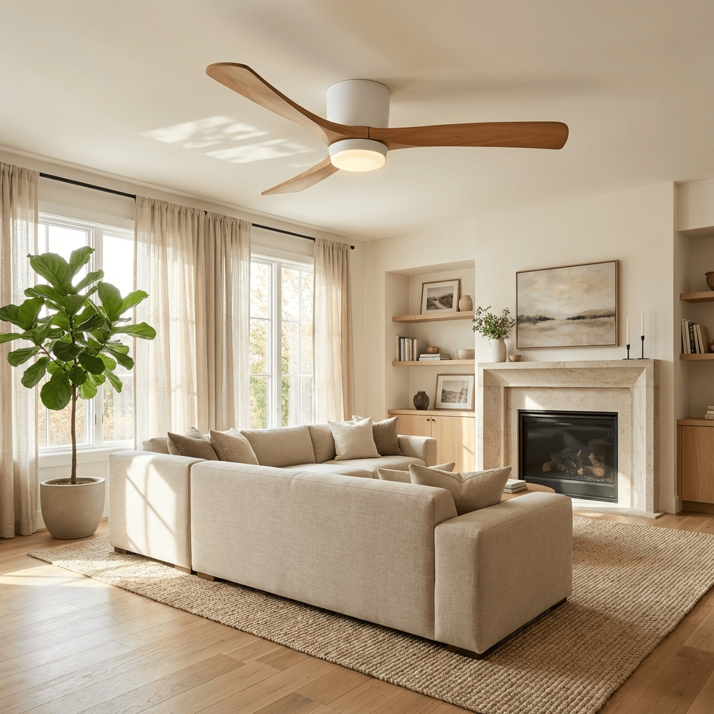 Nordic Wooden Ceiling Fan Light-Neutral Decor