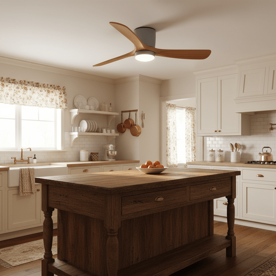 Nordic Wooden Ceiling Fan Light-Neutral Decor