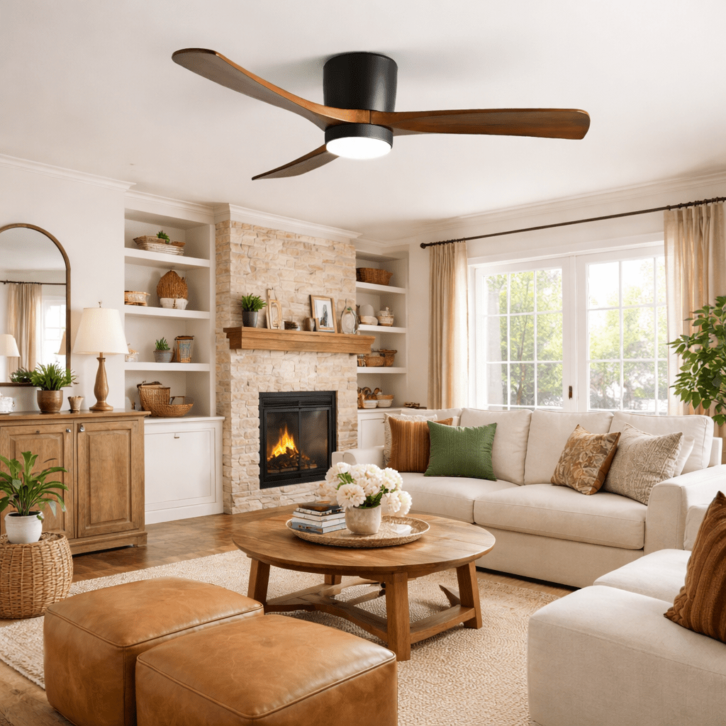 Nordic Wooden Ceiling Fan Light-Neutral Decor